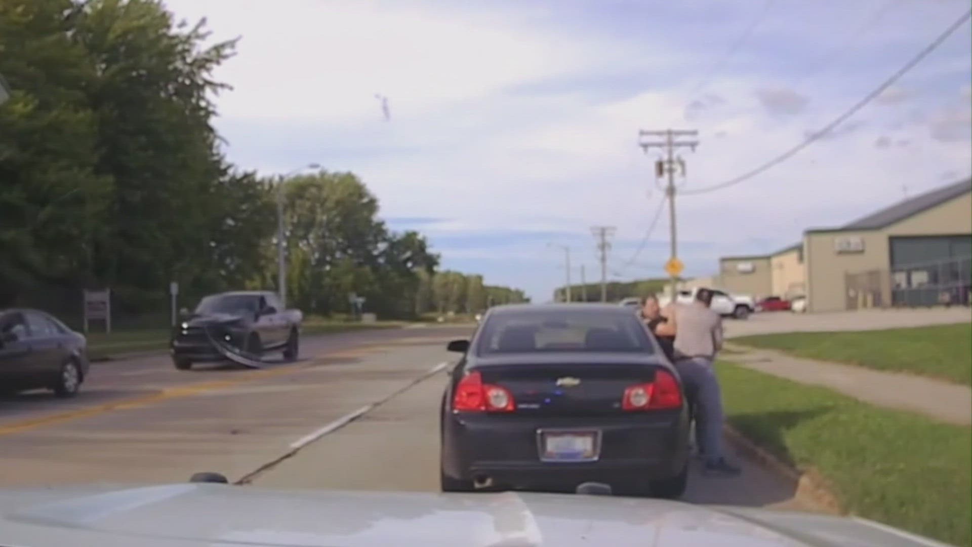 After being pulled over for speeding, Willoughby police say David Koubeck pushed an officer before a physical struggle began. Four bystanders helped subdue him.