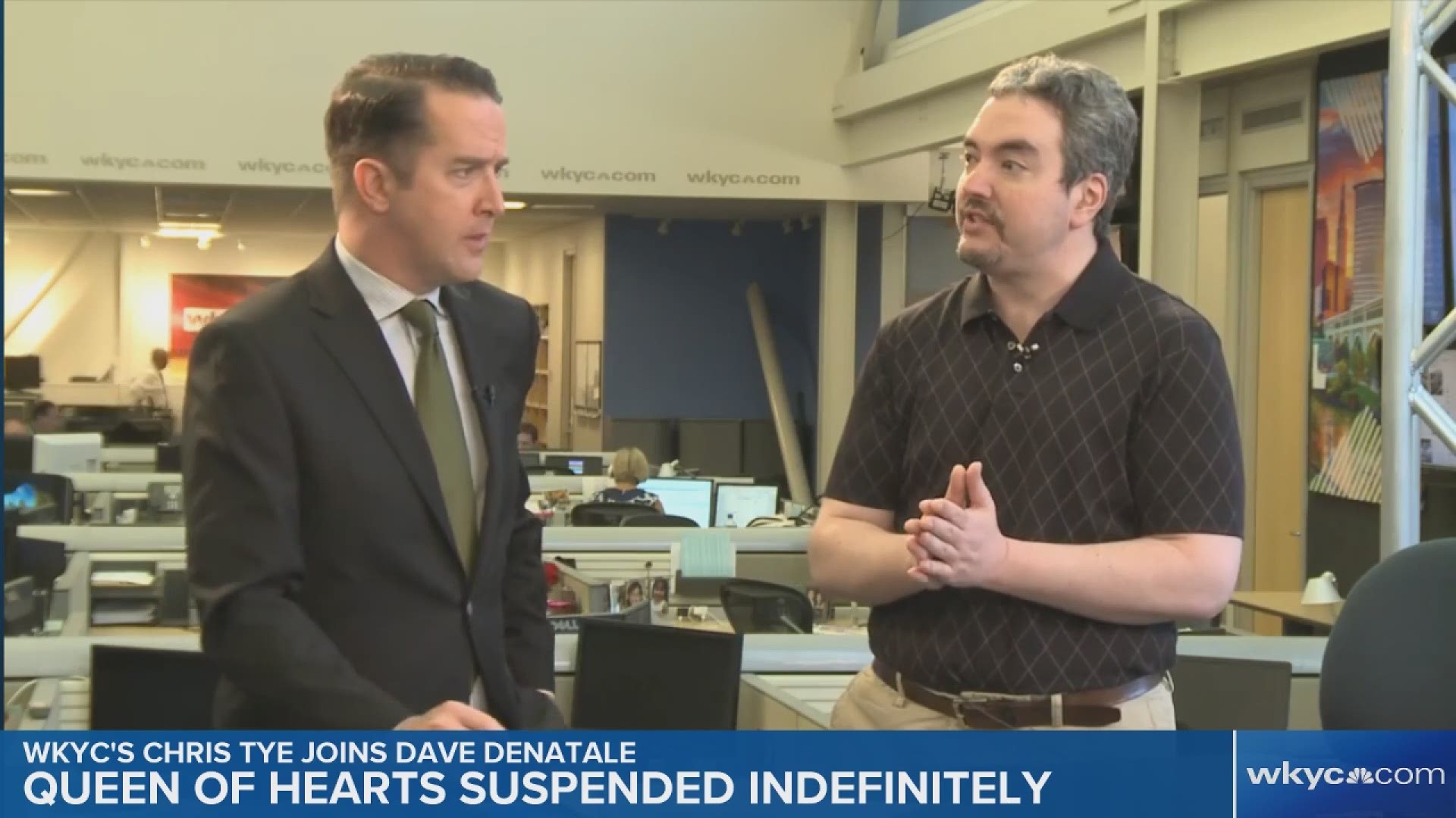 Chris Tye and Dave DeNatale discuss suspension of Queen of Hearts at Grayton Road Tavern
