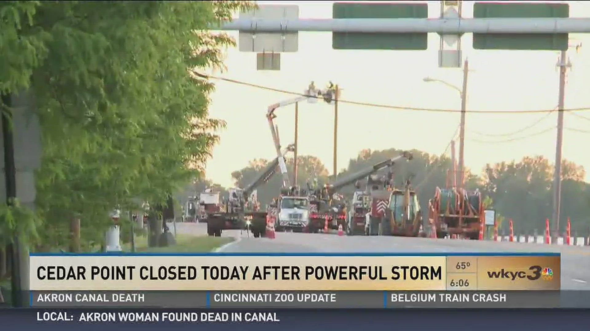 June 6, 2016: Cedar Point is closed today after Sunday's intense storm caused damage along the causeway and power outages within the park.