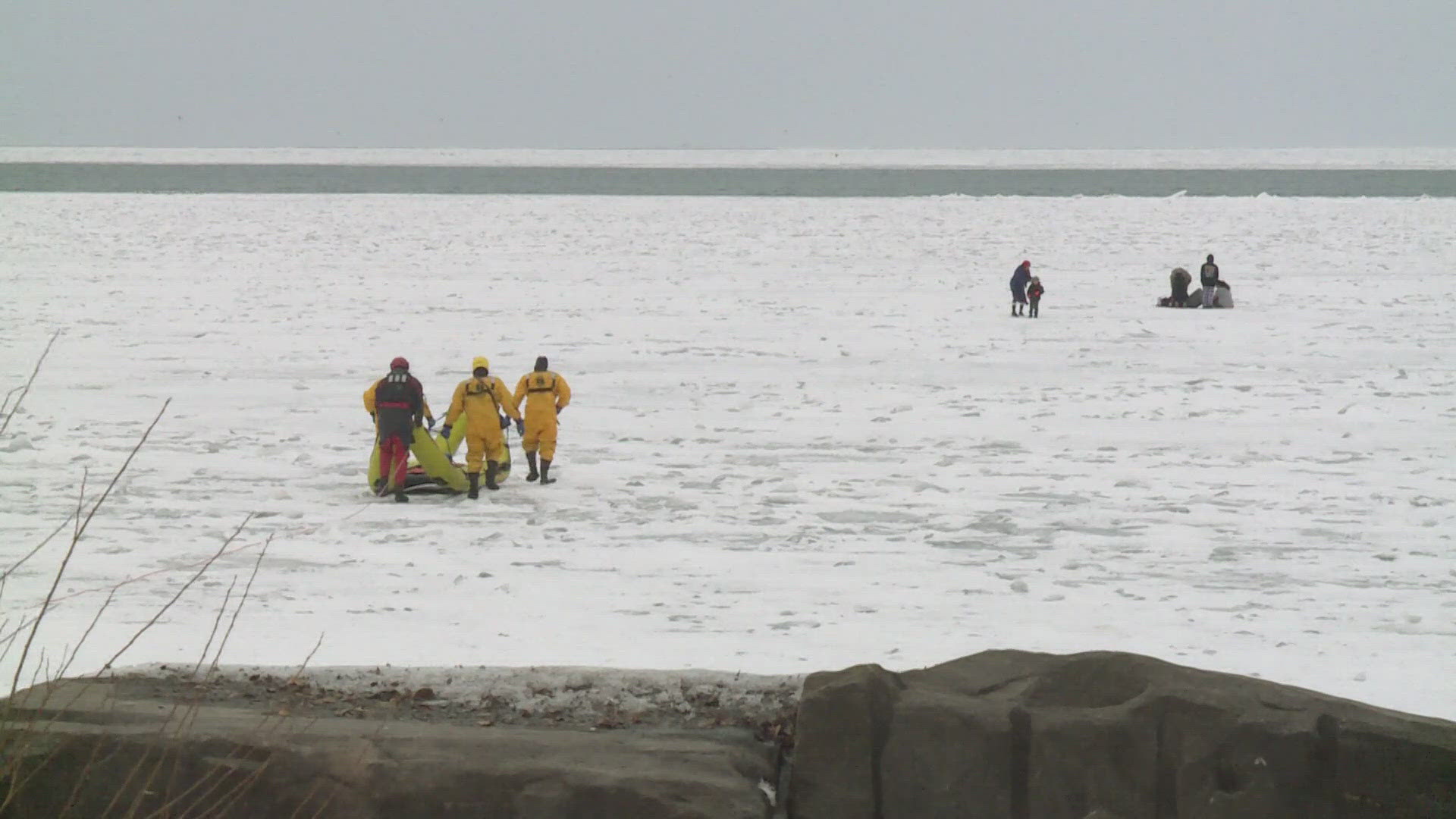 'Ice currently attached to the shore will be prone to breaking away from the shoreline,' the National Weather Service warns.