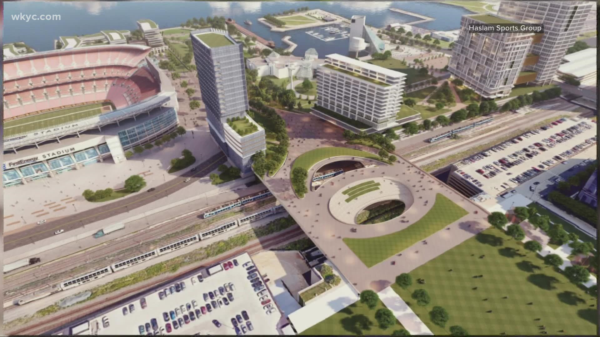 In May, the owners of the Cleveland Browns, the Haslam family, unveiled its vision for Cleveland's lakefront. City council has authorized $2.5 million to study.