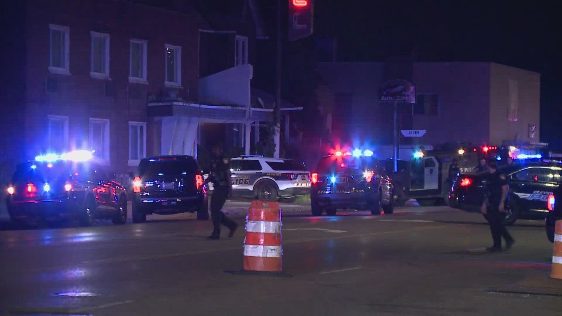 One officer was shot in the leg and is expected to be OK, per Mayor Lateek Shabazz. The second officer's condition is unknown.