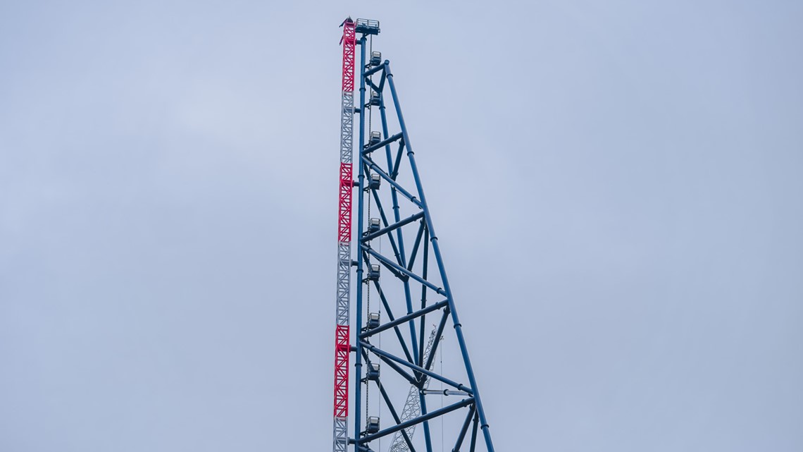 PHOTOS | Cedar Point completes construction of new 420-foot spike on ...