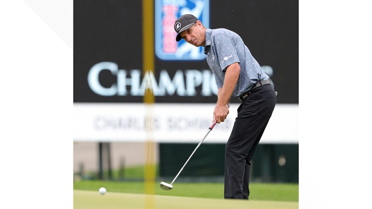 Steven Alker among 4 tied for lead midway through Senior Players Championship in Akron
