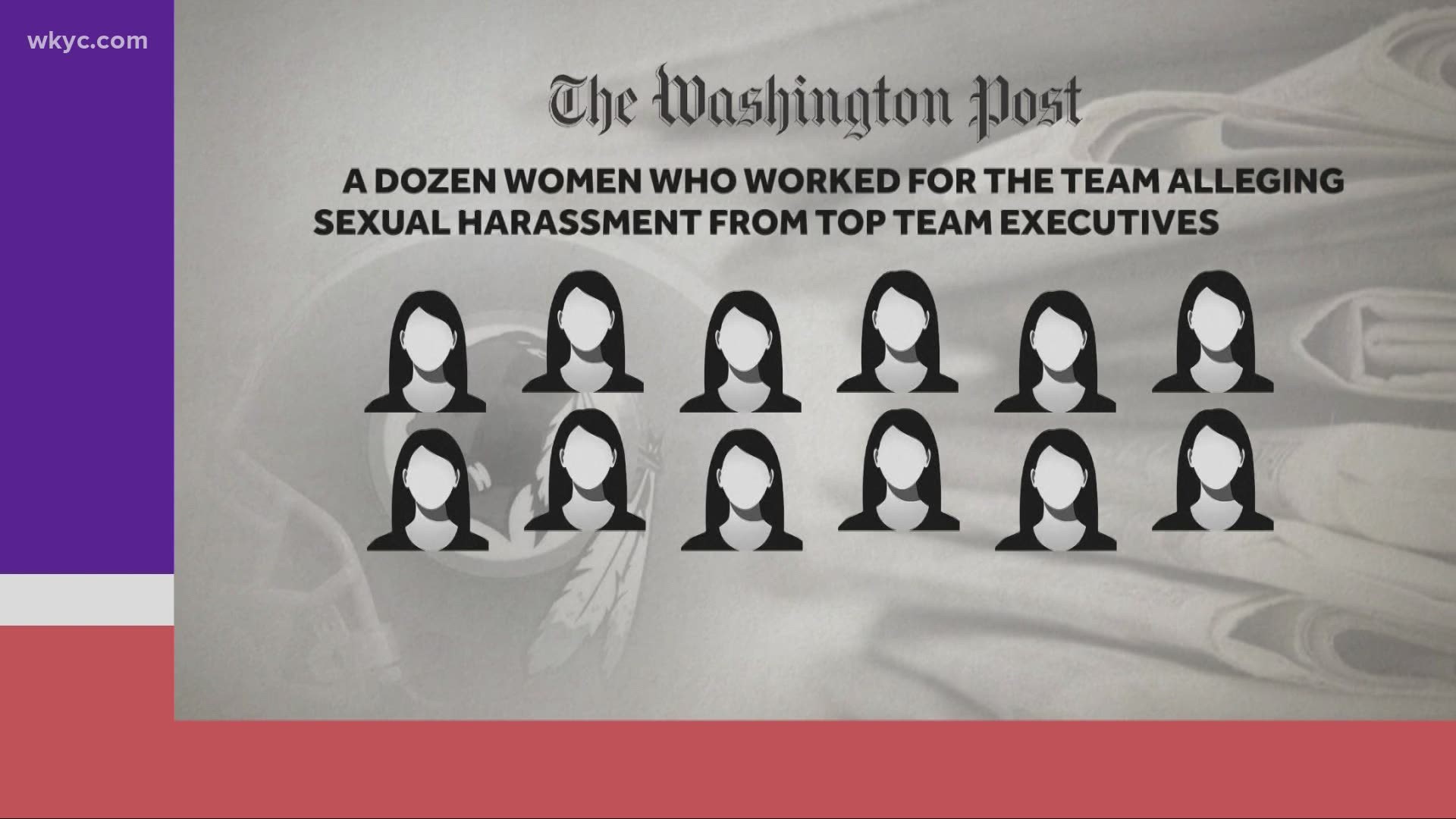 More than a dozen women have come forward claiming sexual abuse against top executives with the Redskins.  Three of the men accused have already left the team.