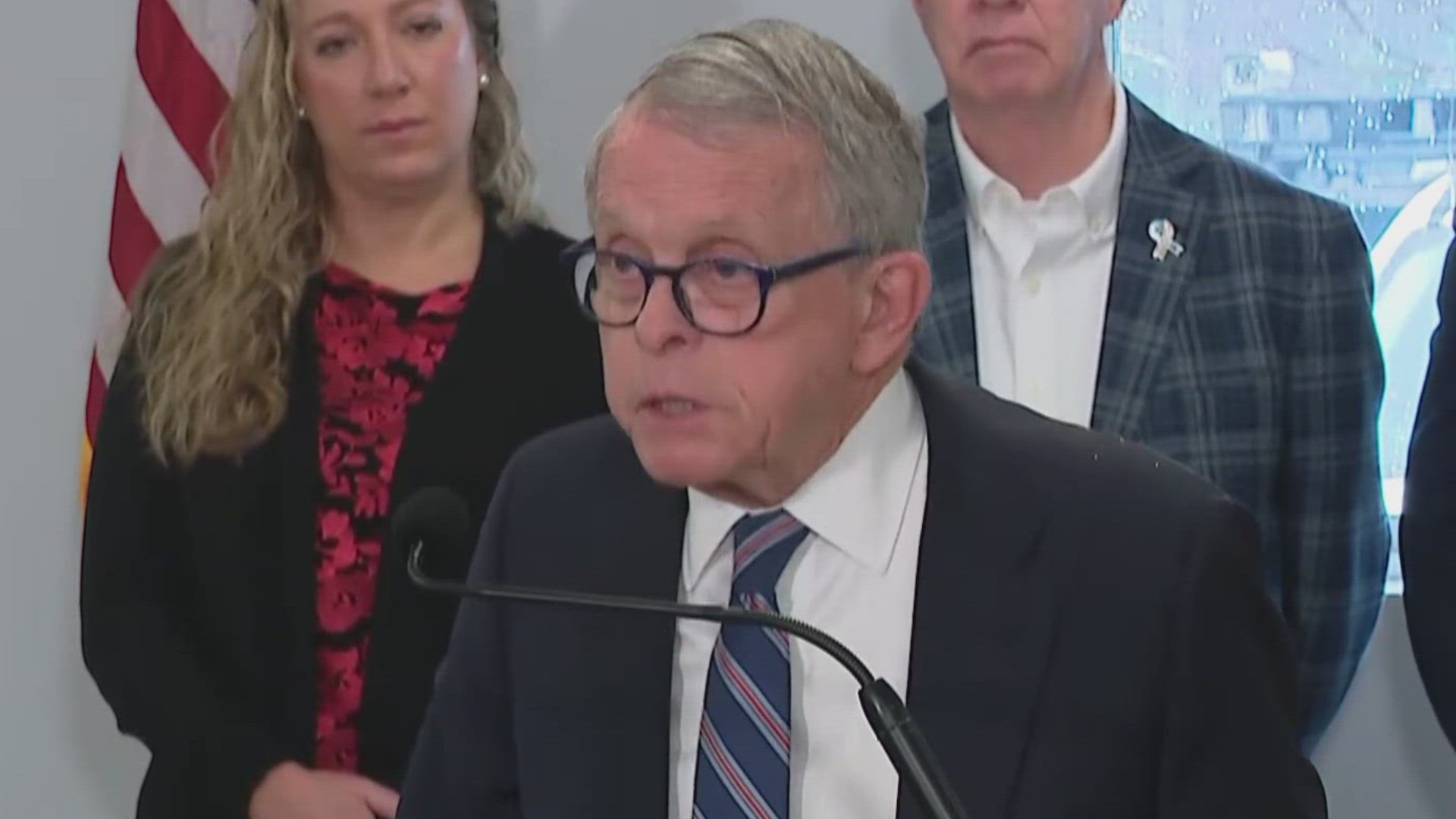 Ohio Gov. Mike DeWine gave an update on the clean-up process in Indian Lake following the deadly storms that happened in March.