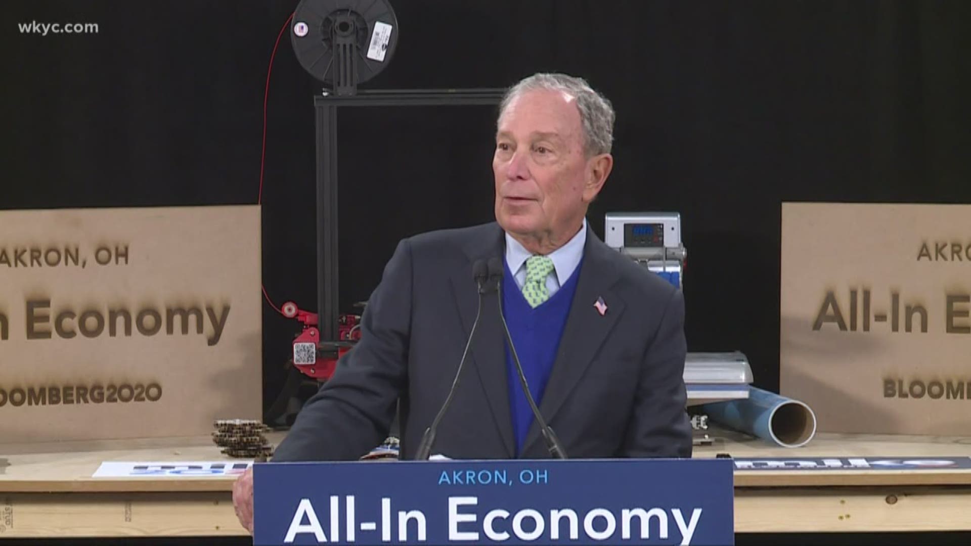 Former New York Mayor Mike Bloomberg held an "Ohio kick-off" event Wednesday evening at Bounce Innovation Hub in Akron.