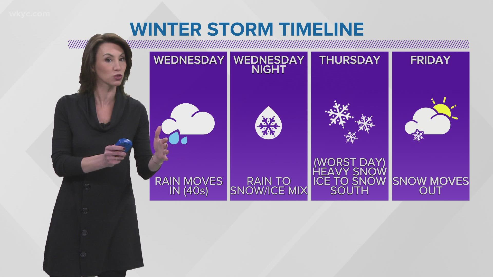 Residents can expected to see plenty of rain and ice and snow over a multi-day period.