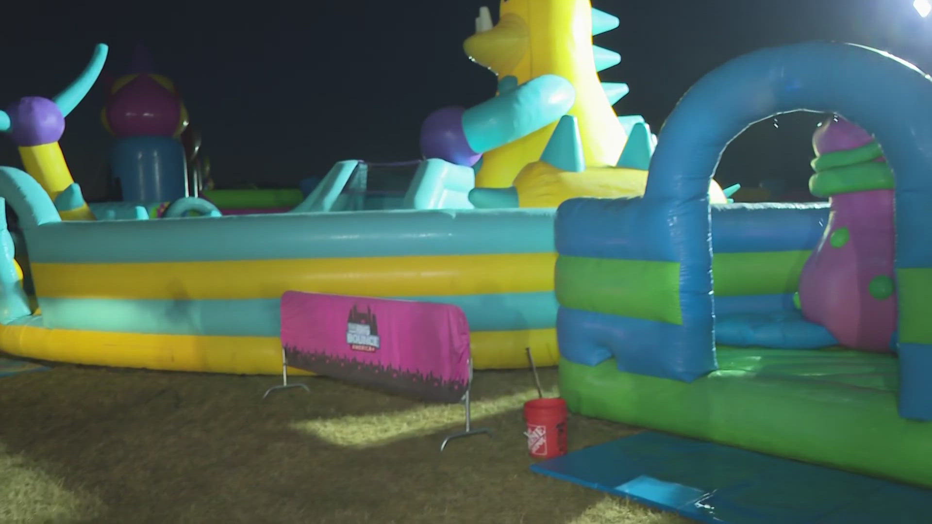 The Big Bounce America includes seven large inflatable bounce attractions, a 24,000 sq. foot bounce house.