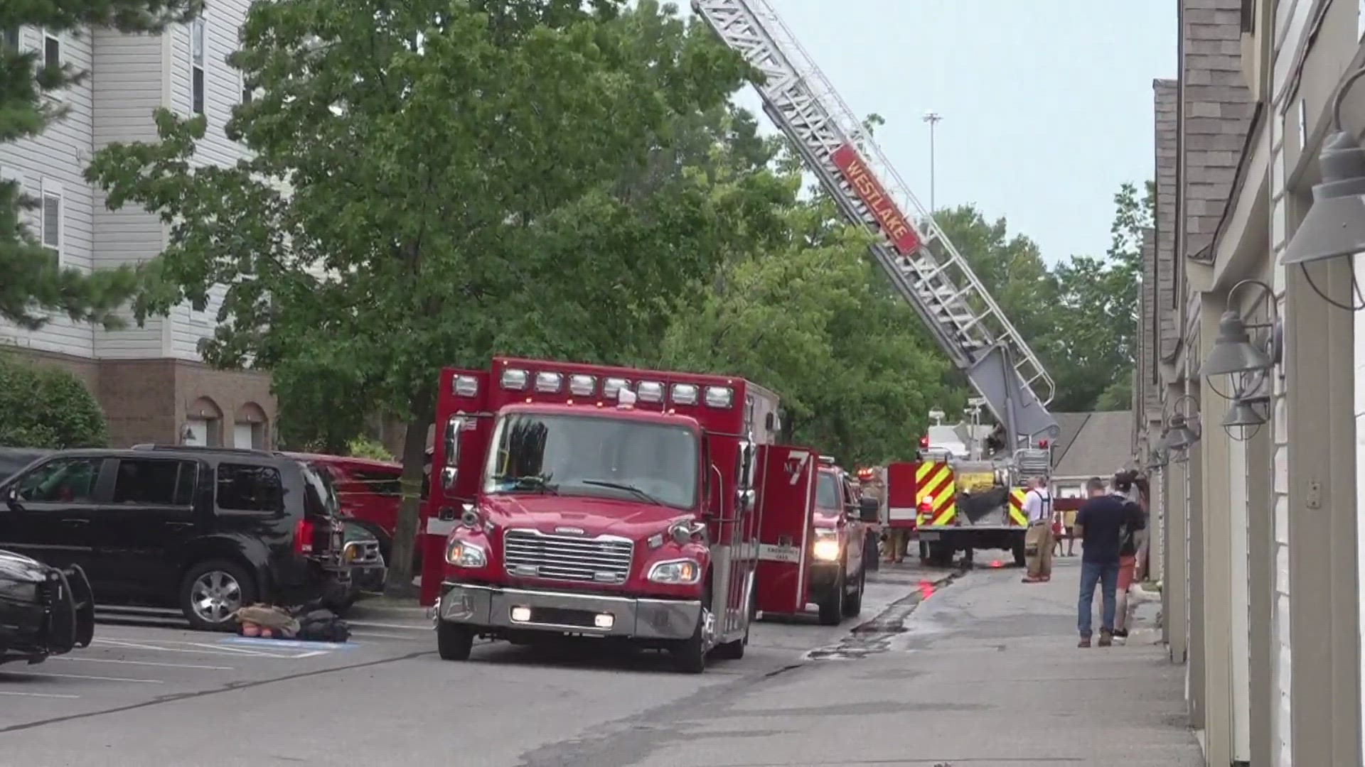 A total of 35 residents have been displaced as a result of the fire at Building No. 7 of the Crossings Village Apartments in Westlake.