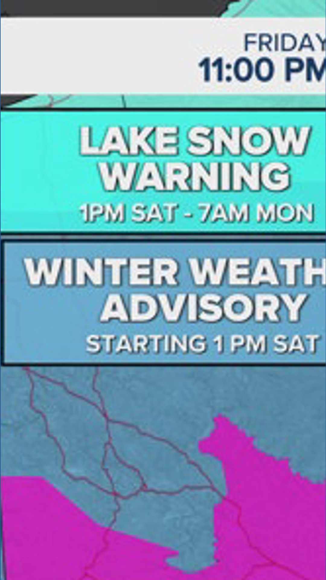 Weather Impact Alert in Northeast Ohio: Lake effect snow warnings ...
