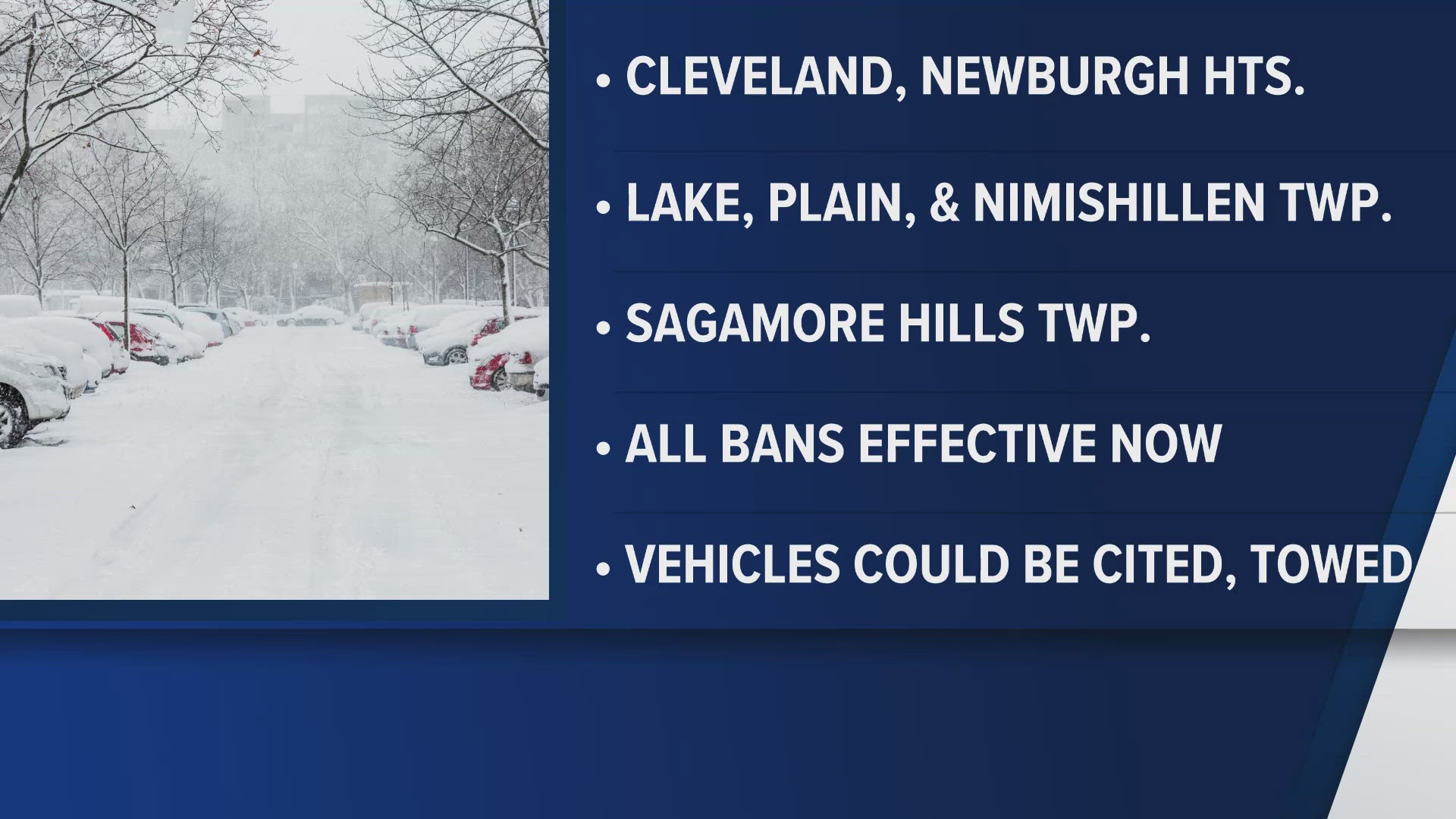 Parking bans issued in Northeast Ohio amid widespread snow: See the ...