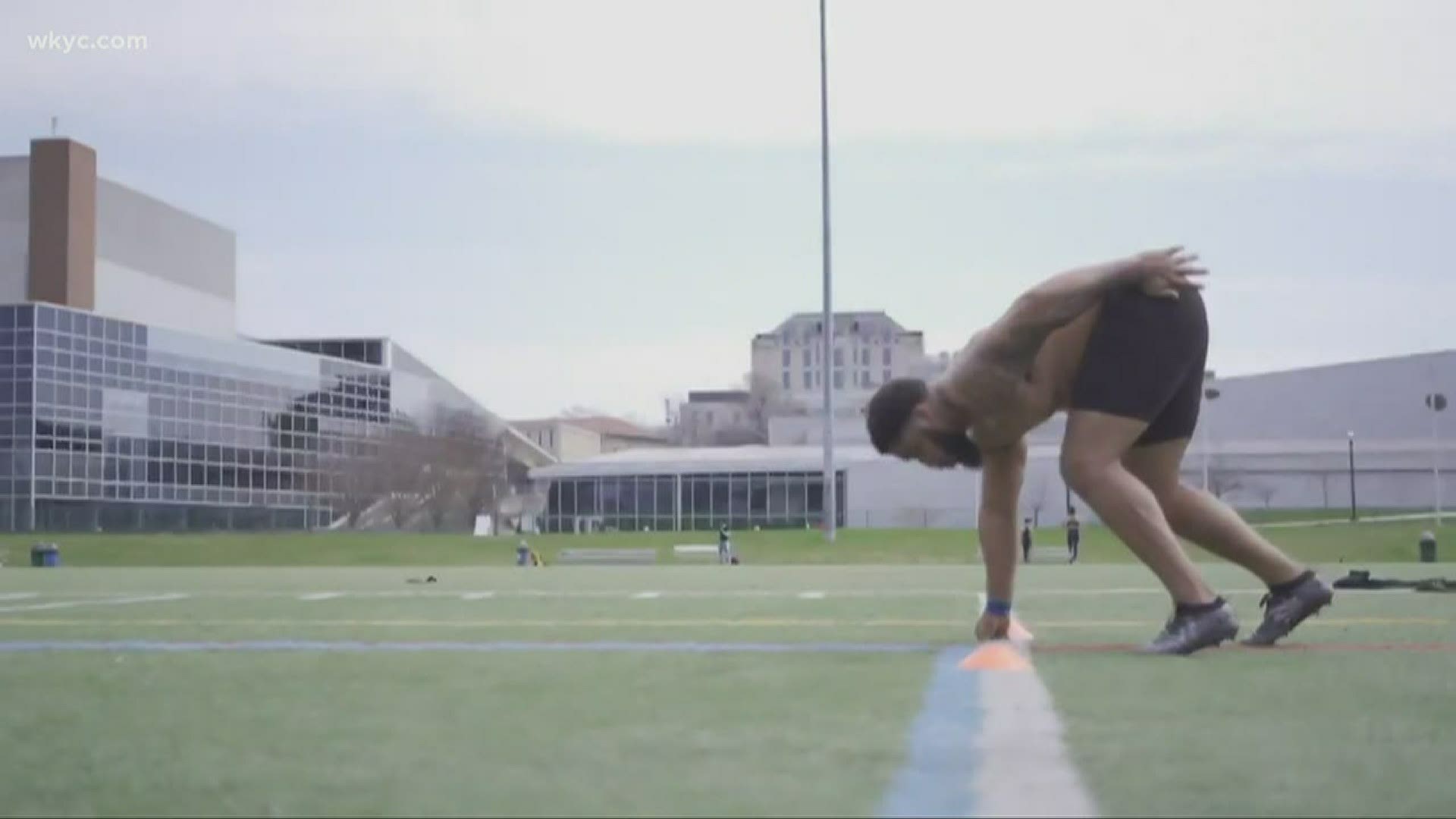 Shahaun Williams, a local football player who has dreamed of playing in the NFL since he was 7, posted drills online to show scouts what he can do on the field.