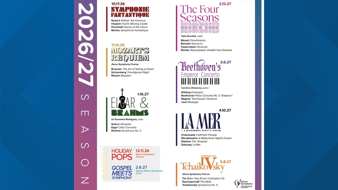 Akron Symphony announces concert lineup for 2026–27 season