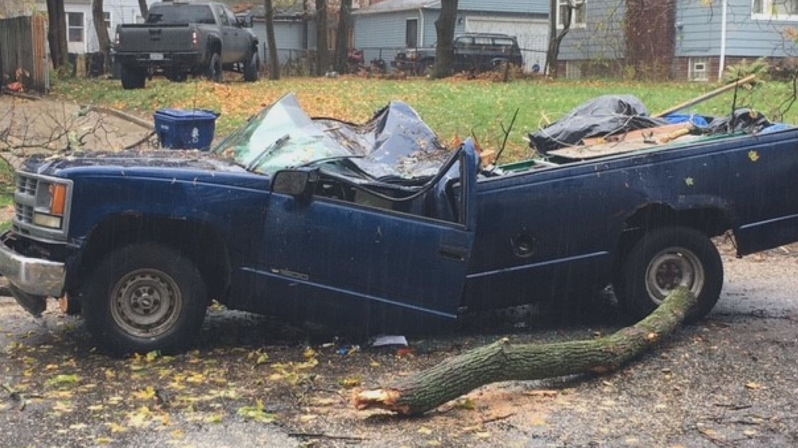 Pictures Man Rescued In Cleveland Heights After Tree Falls On Truck