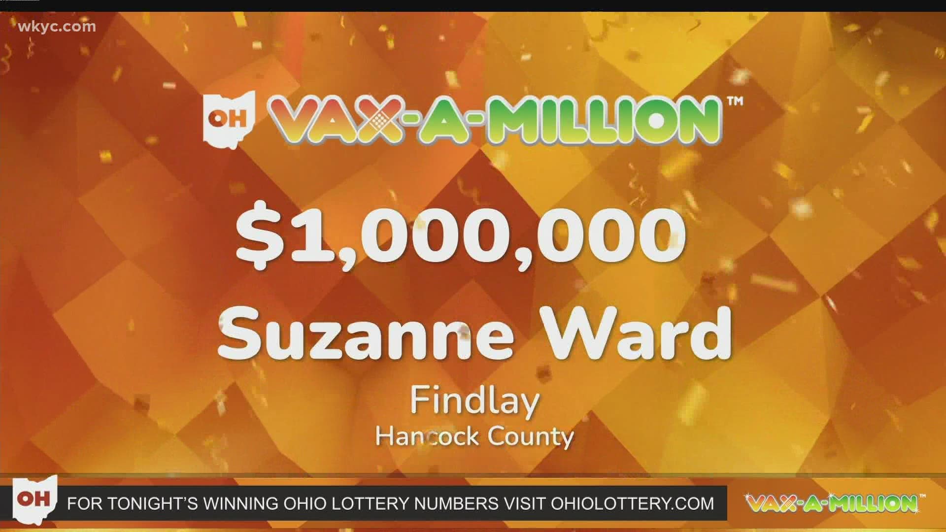 Suzanne Ward from Findlay took home $1 million, while Cincinnati's Sean Horning earned a full college scholarship.