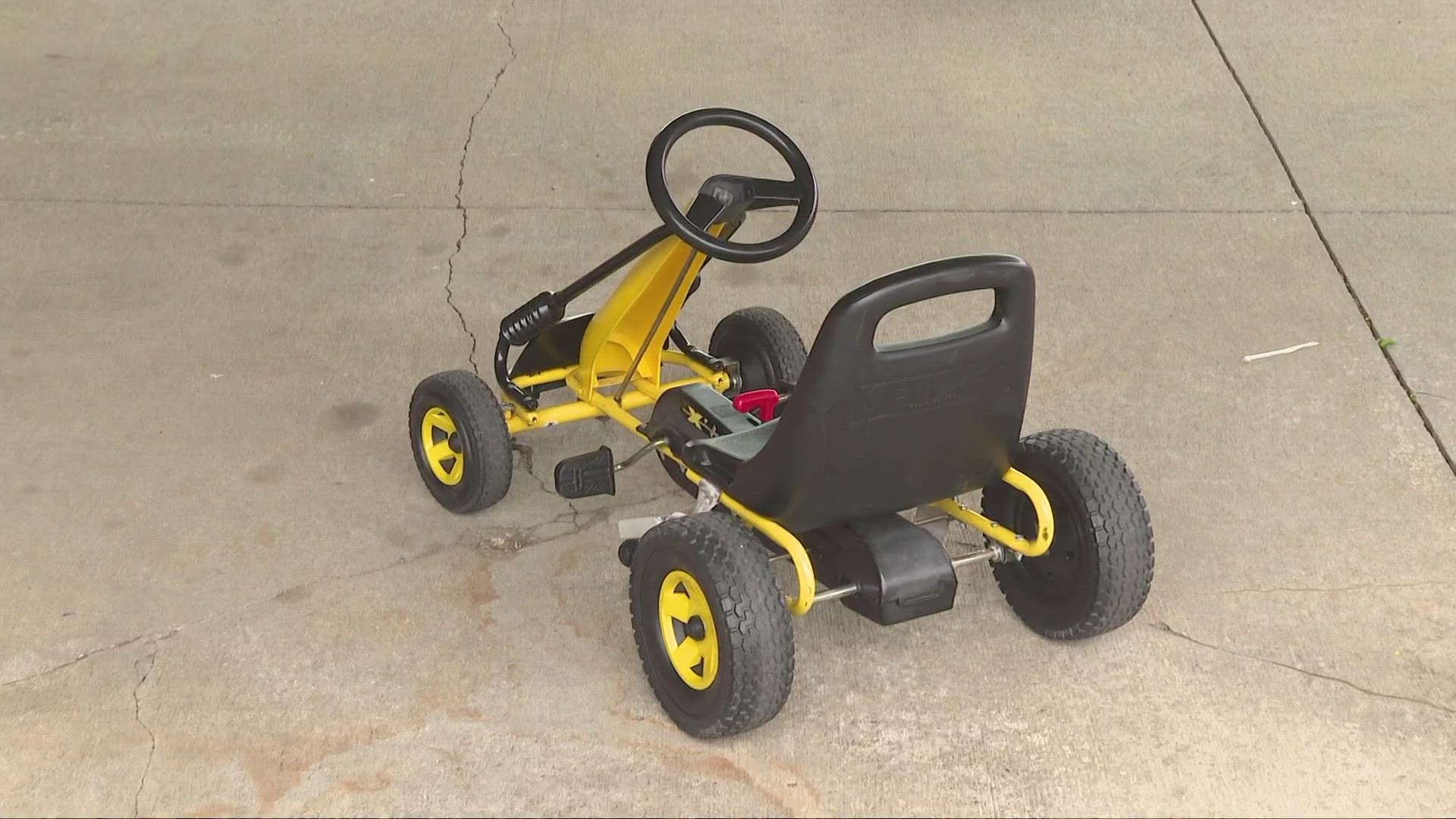 The pedal cars are worth about $150 each. They were recently spotted near the Wolf's Cove Apartment Complex on Solon Rd, less than a mile from Bedford's Safety Town.