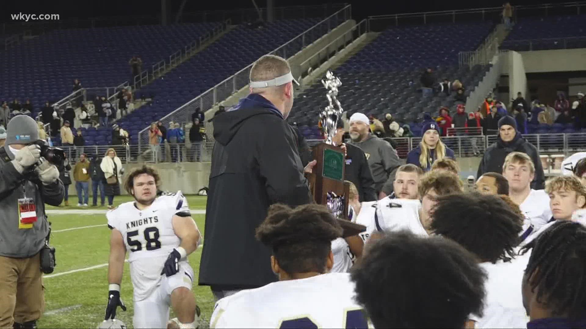 Hoban fell to Winton Woods, 21-10, at Tom Benson Hall of Fame Stadium. The Knights were looking to win their third state title in four years in Division II.