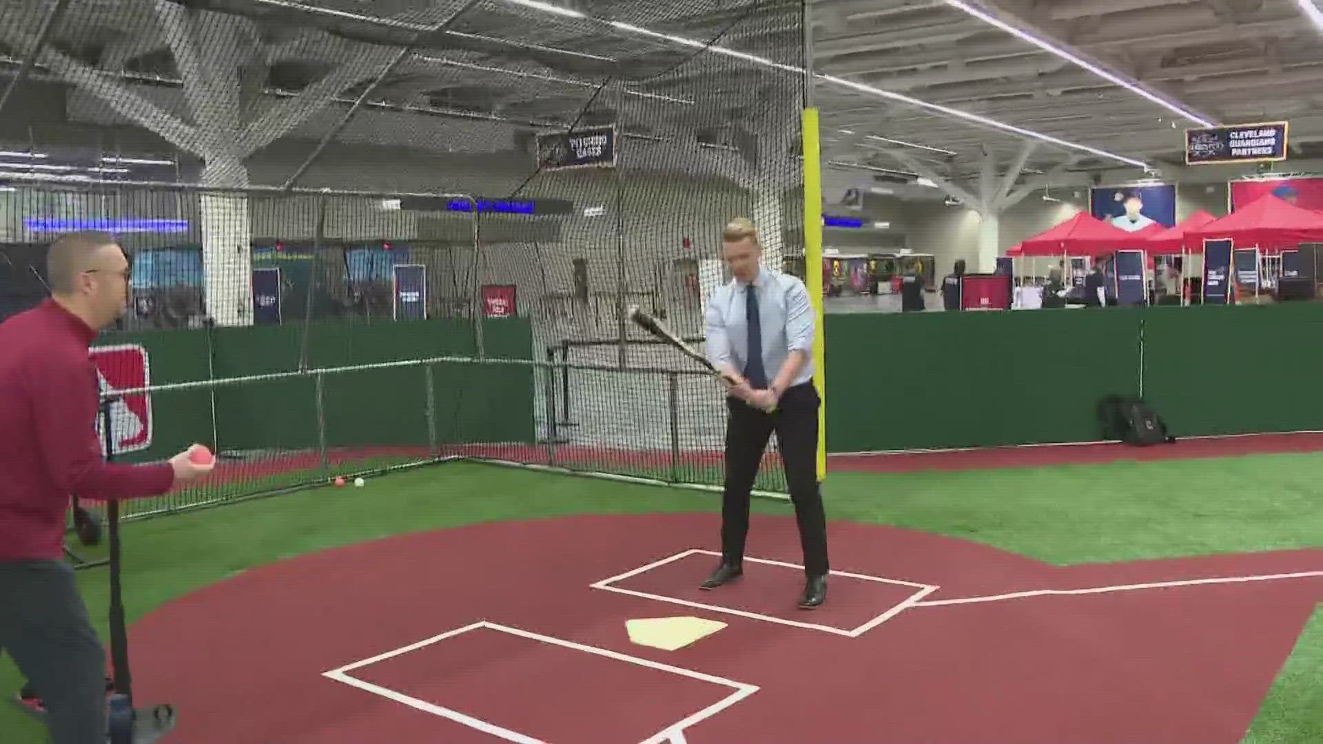 3News' Austin Love was challenged to a home run derby at "Guards Fest" on Saturday morning.