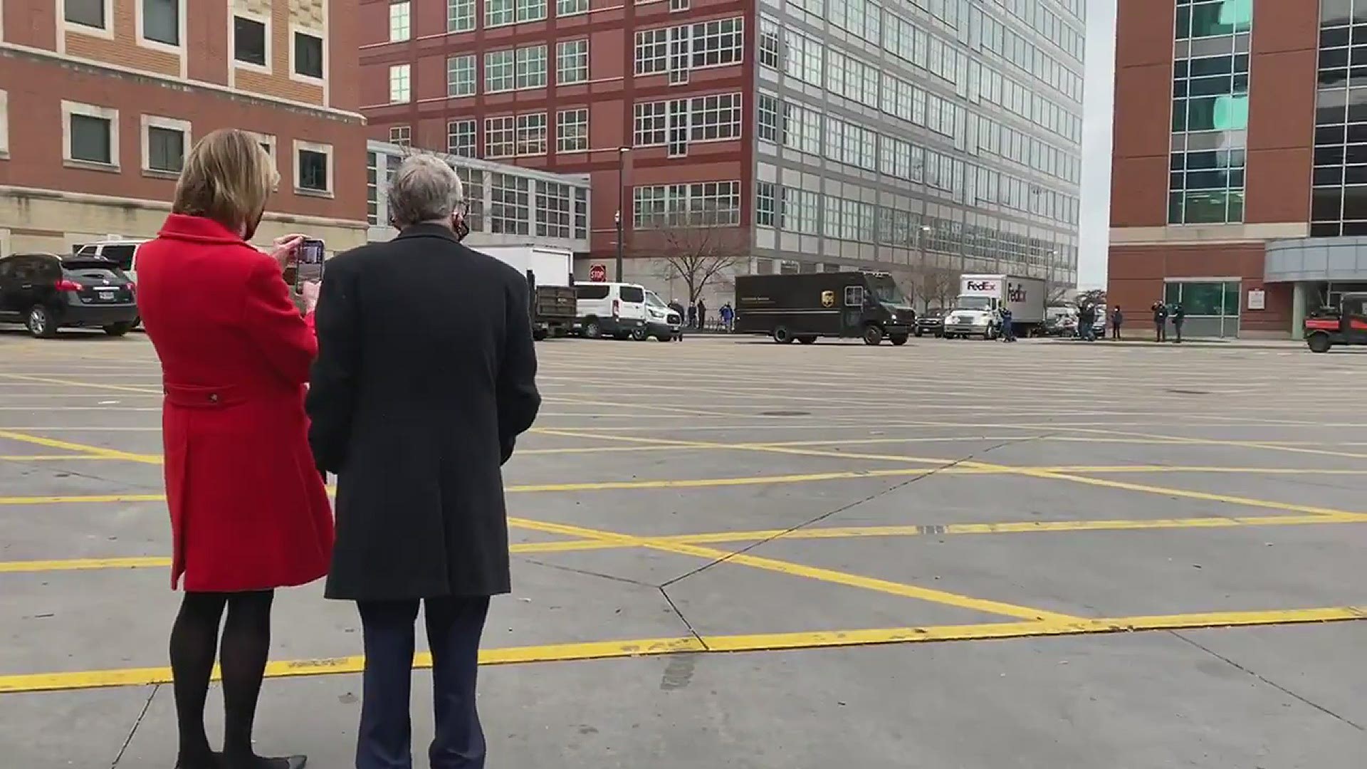 Gov. Mike DeWine shared this video of him and first lady Fran DeWine, calling the delivery "an historic occasion."
