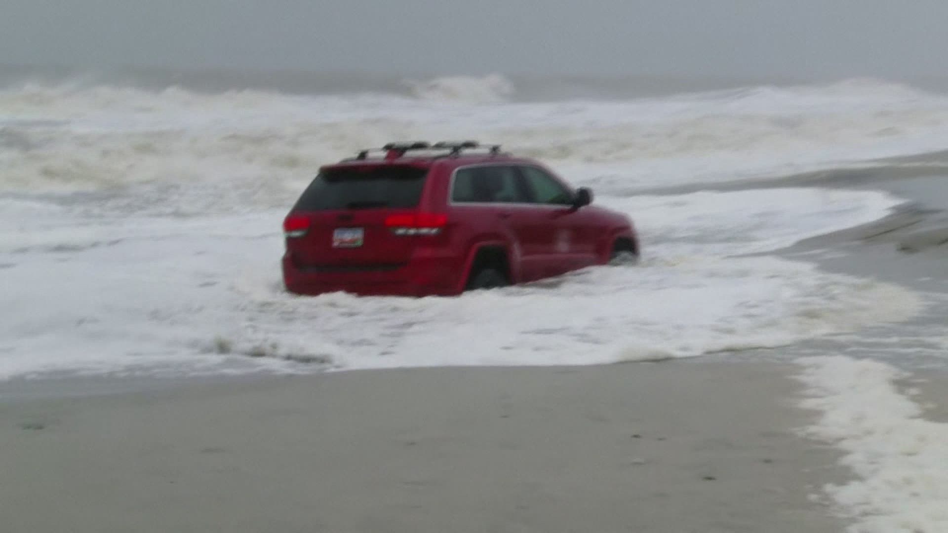 You think you had a bad day? Cameras captured this SUV that was stranded on the surf of Myrtle Beach as Hurricane Dorian struck on Thursday. (Video: WMBF)