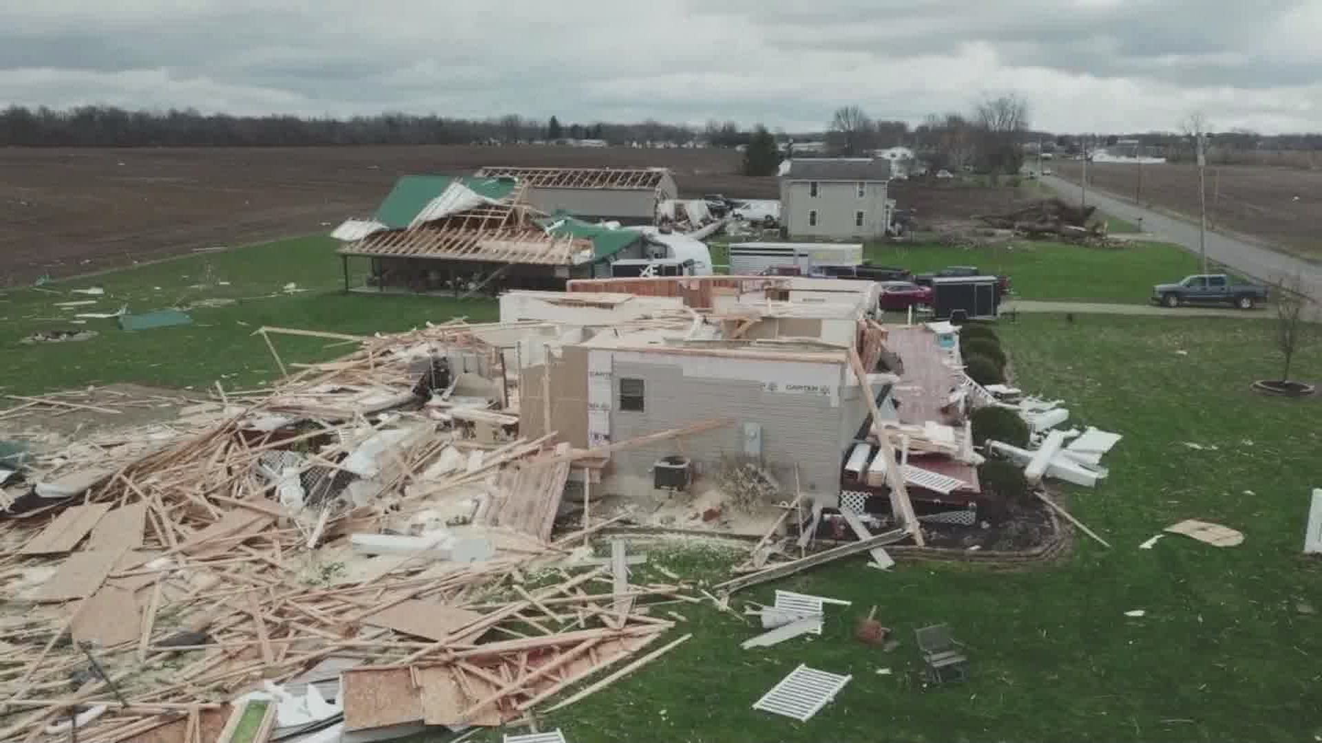 911 calls after a tornado tore through Shelby, Ohio on April 14.