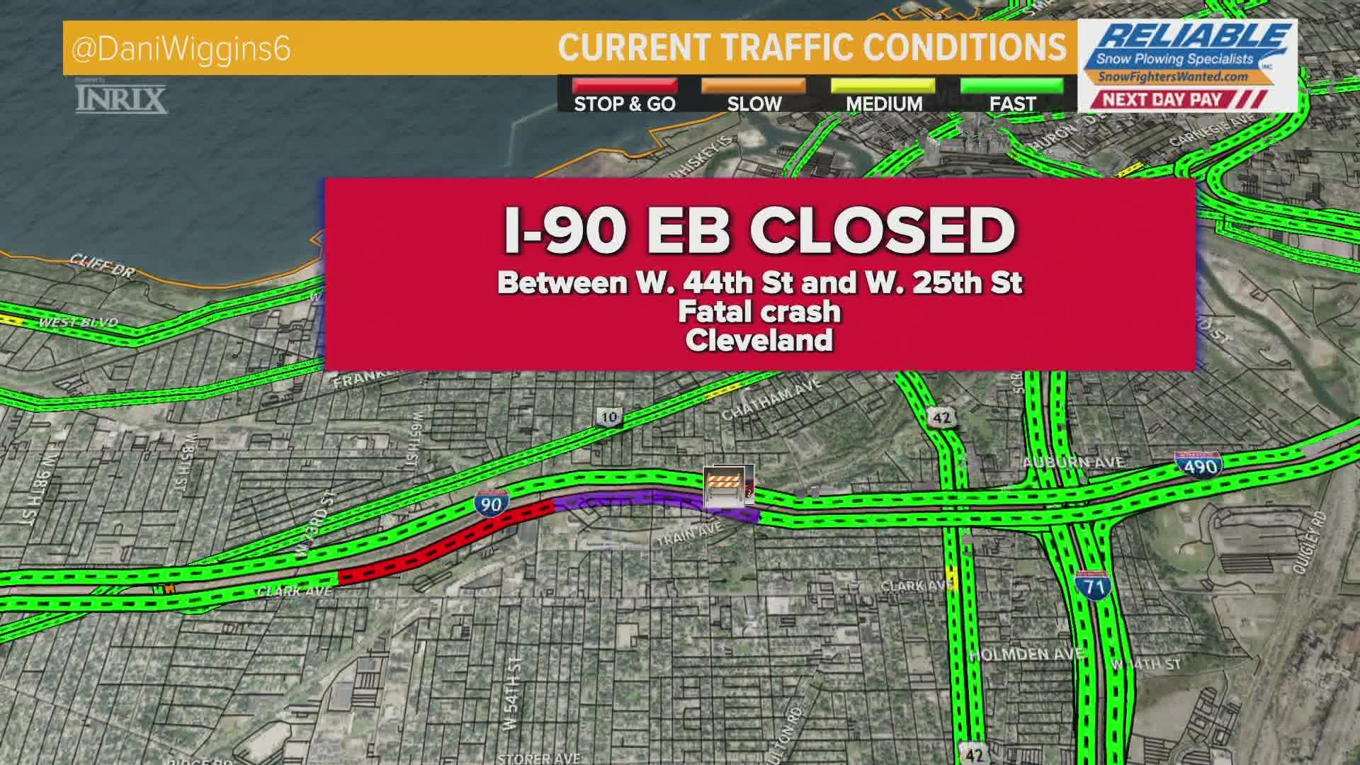 A 30-year-old man has died following a crash on I-90 East in Cleveland.