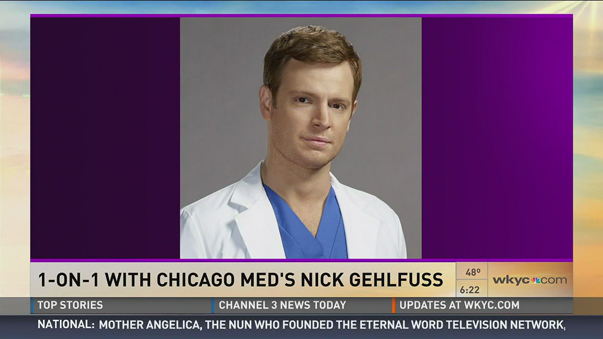 March 28, 2016: Star of NBC's "Chicago Med" stopped by the WKYC studios this morning with his parents to help co-anchor the news.