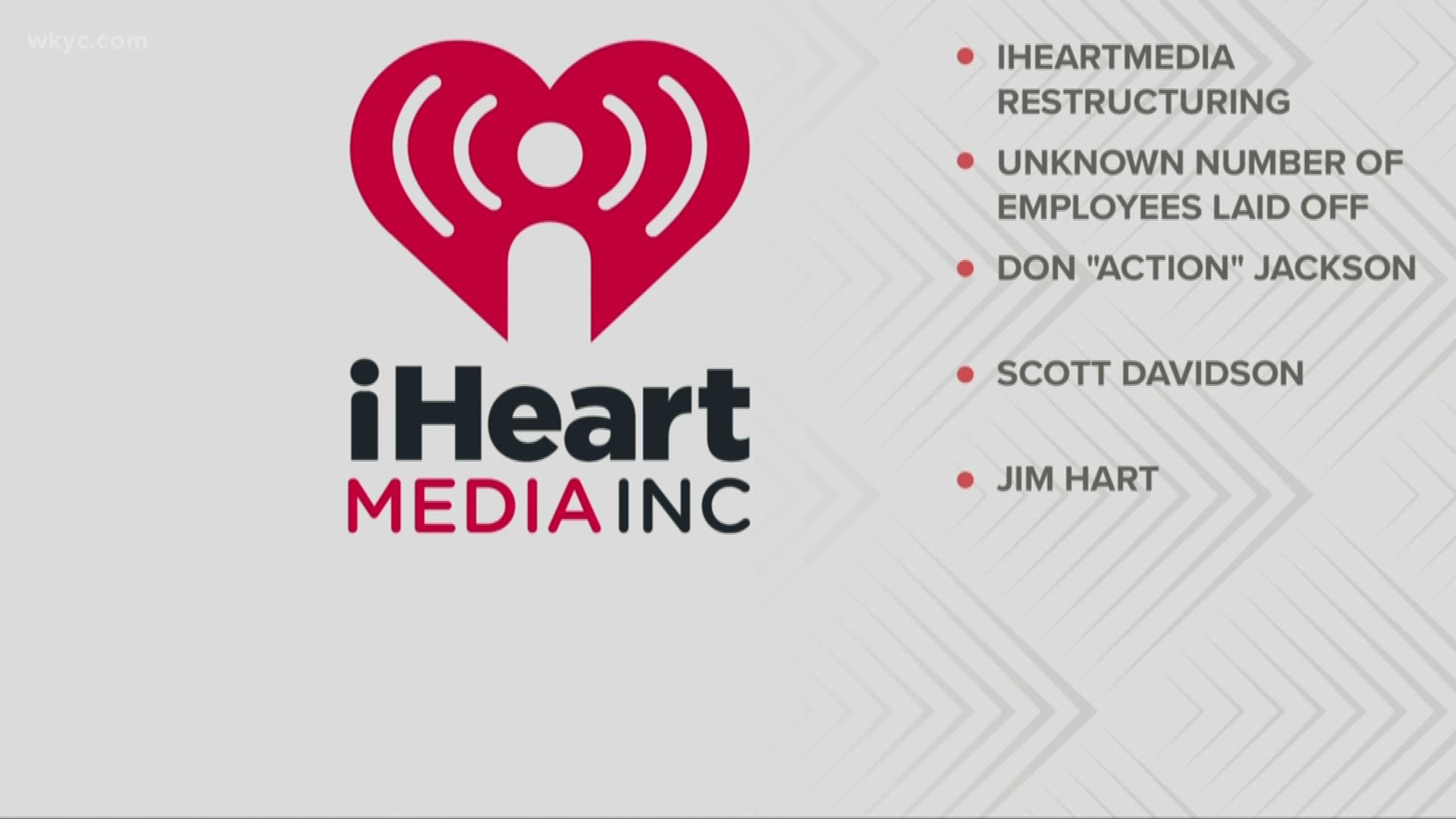 iHeart owns more than 850 radio stations across the country, including 11 in Cleveland alone. It is unknown at this time how many local people lost their jobs.
