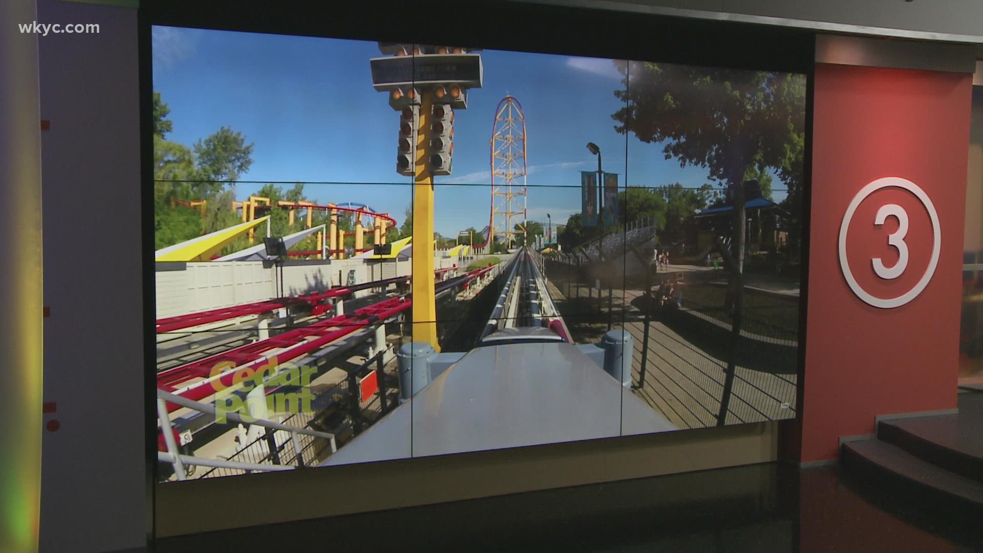 Cedar Point officials say a "female guest" was taken to the hospital after a small metal object fell from Top Thrill Dragster. This is a developing story.