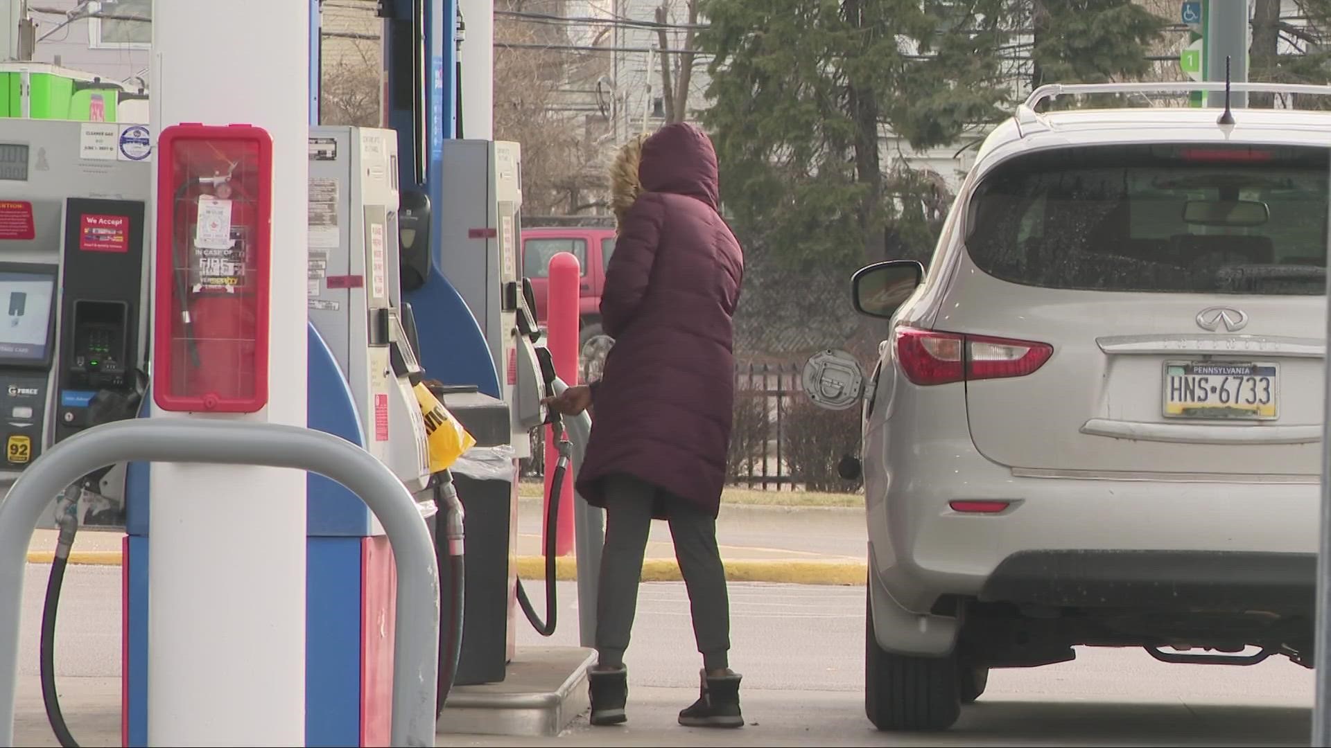 Gas prices have dropped to nearly $3 per gallon in Akron since last week.