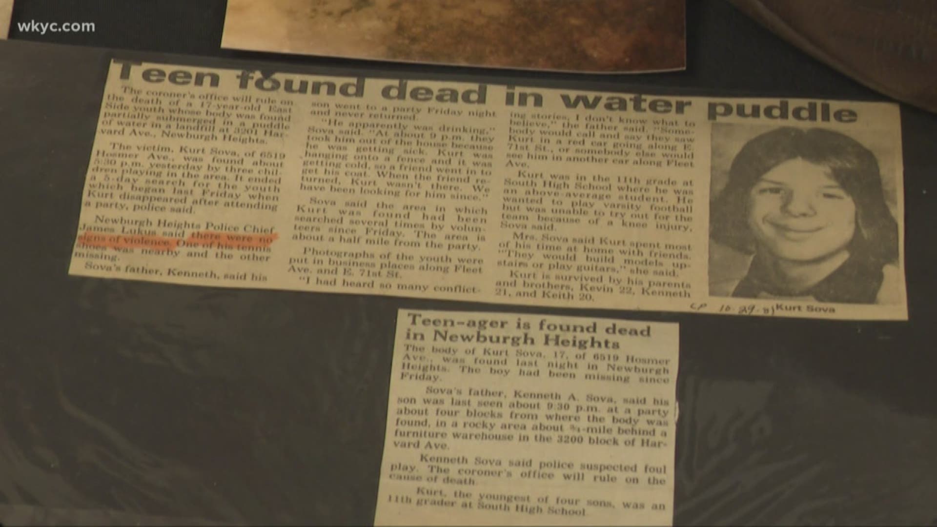 17-year-old Kurt Sova was found dead in a water puddle nearly four decades ago, but his killer still hasn't been caught. Mark Naymik reports.