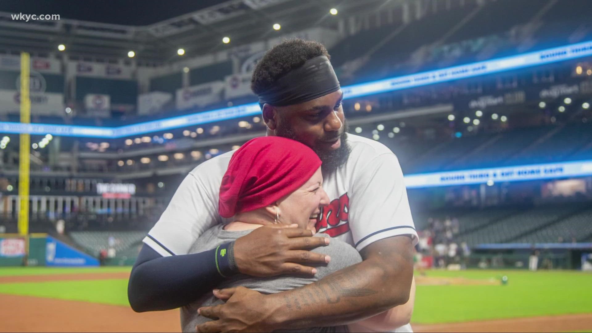 One Cleveland Indians fan was in for a surprise at Wednesday's game when Franmil Reyes surprised her with a message. The fan, who is battling cancer, was in awe.