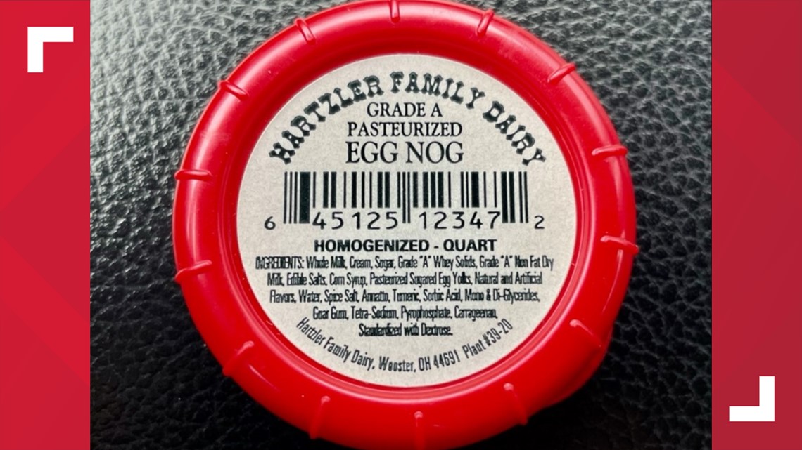 Wooster Hartzler Family Dairy recalls egg nog