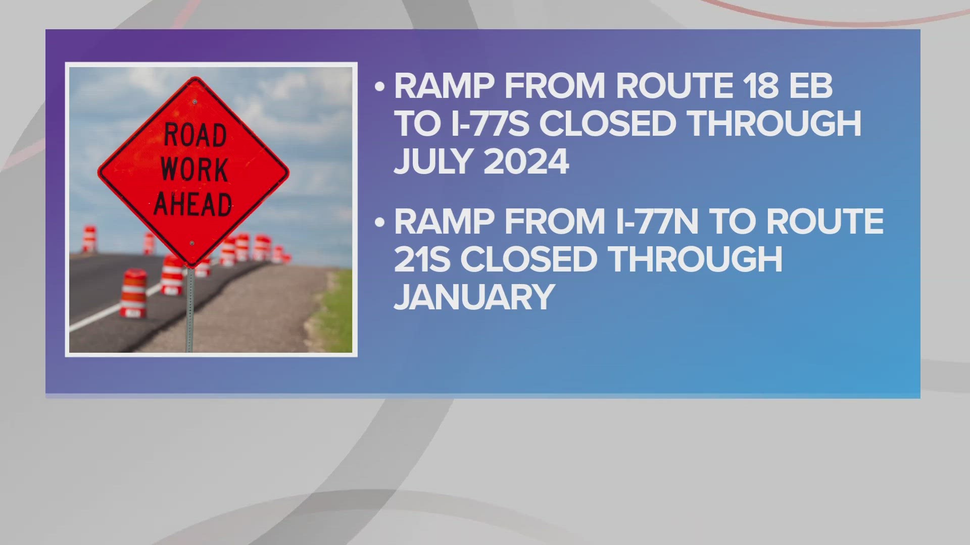 These new closures come as a variety of lane restrictions are already in place.