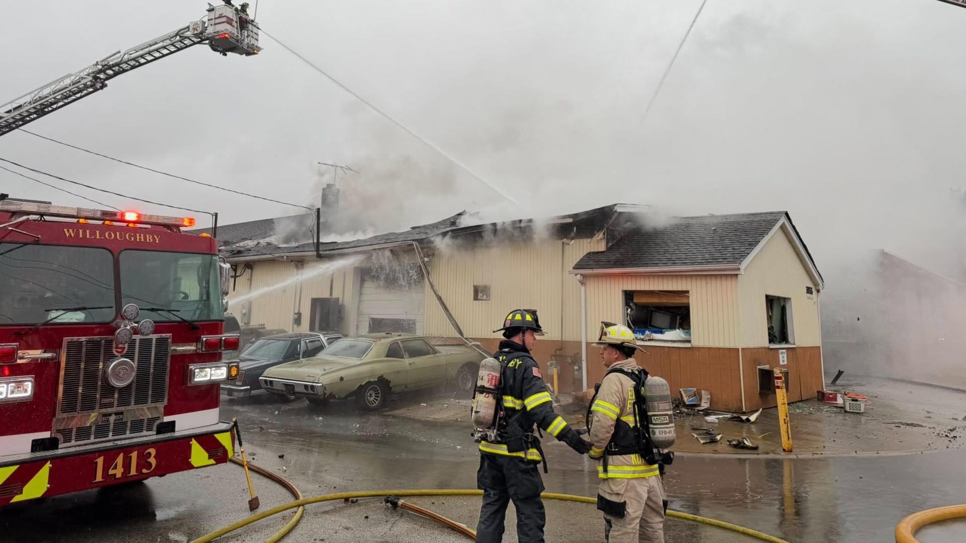Crews battle commercial building fire in Willoughby | wkyc.com