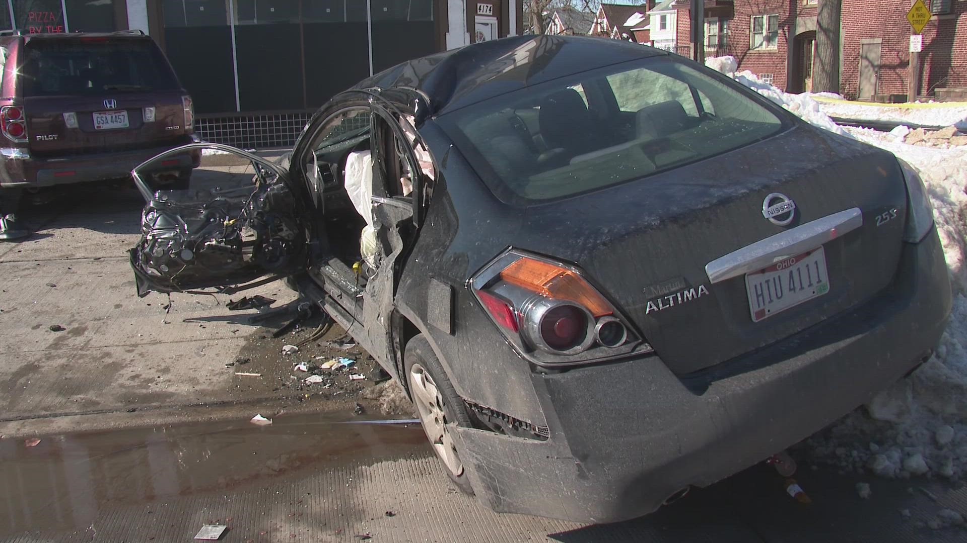 The crash happened near the intersection at Rocky River Drive and Valleyview Avenue.