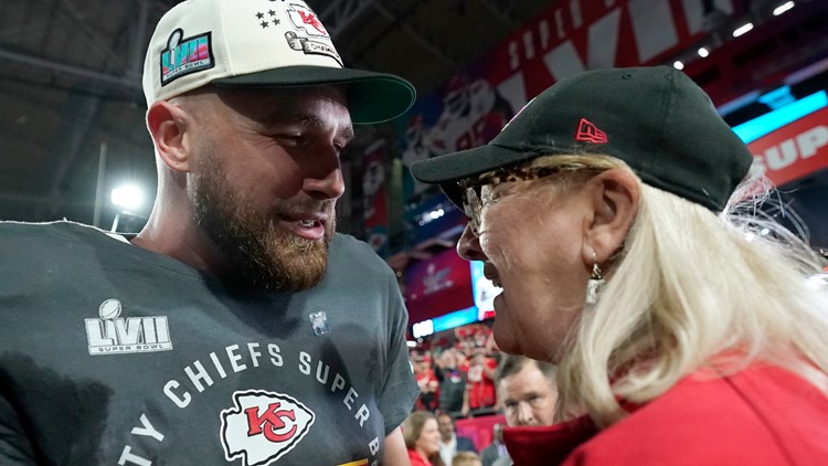 Watch: Donna Kelce celebrates with Travis, consoles Jason following Super Bowl LVII