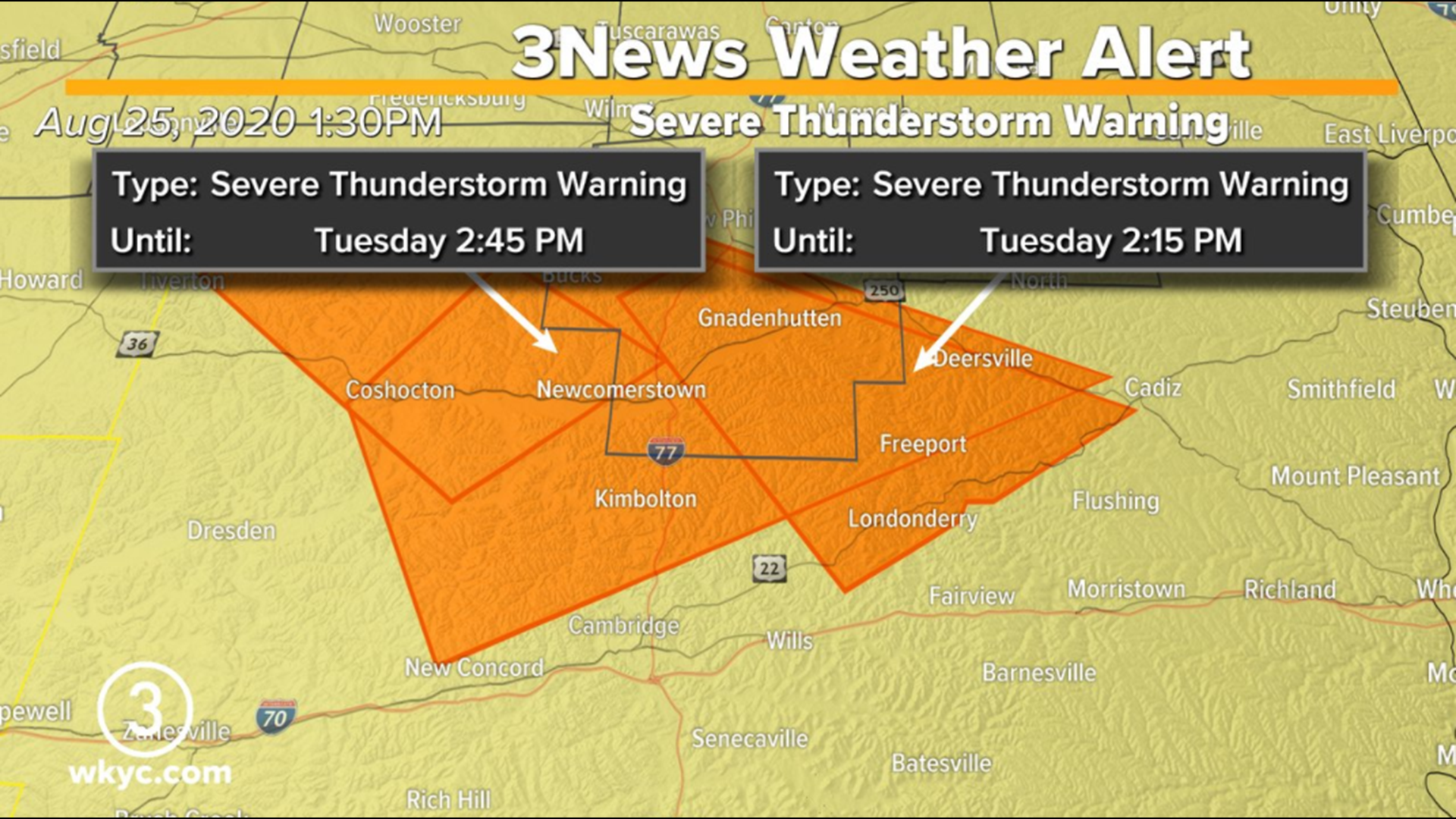 Severe Thunderstorm Warning for Ashland County & Richland County | wkyc.com