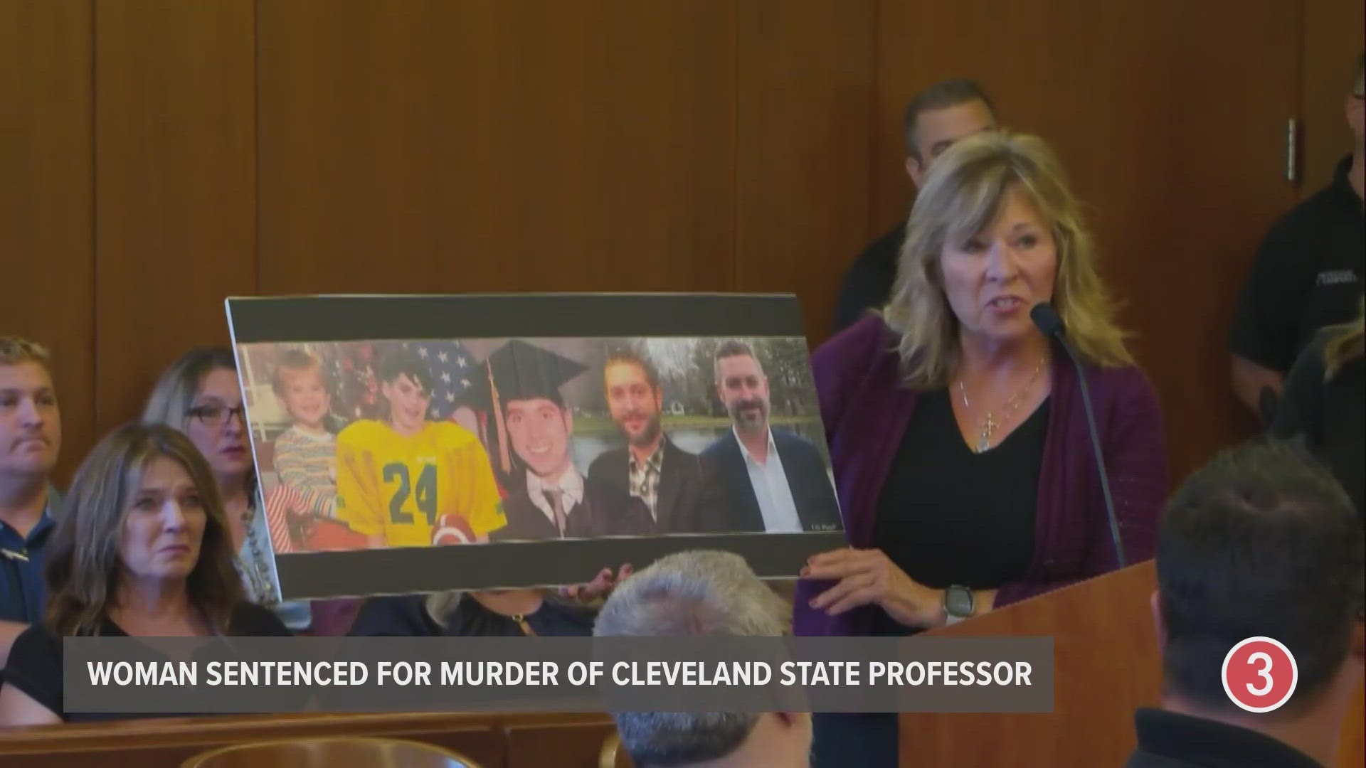 Sandra Morgan, the mother of murdered Cleveland State University Professor, Todd Morgan spoke during the sentencing.