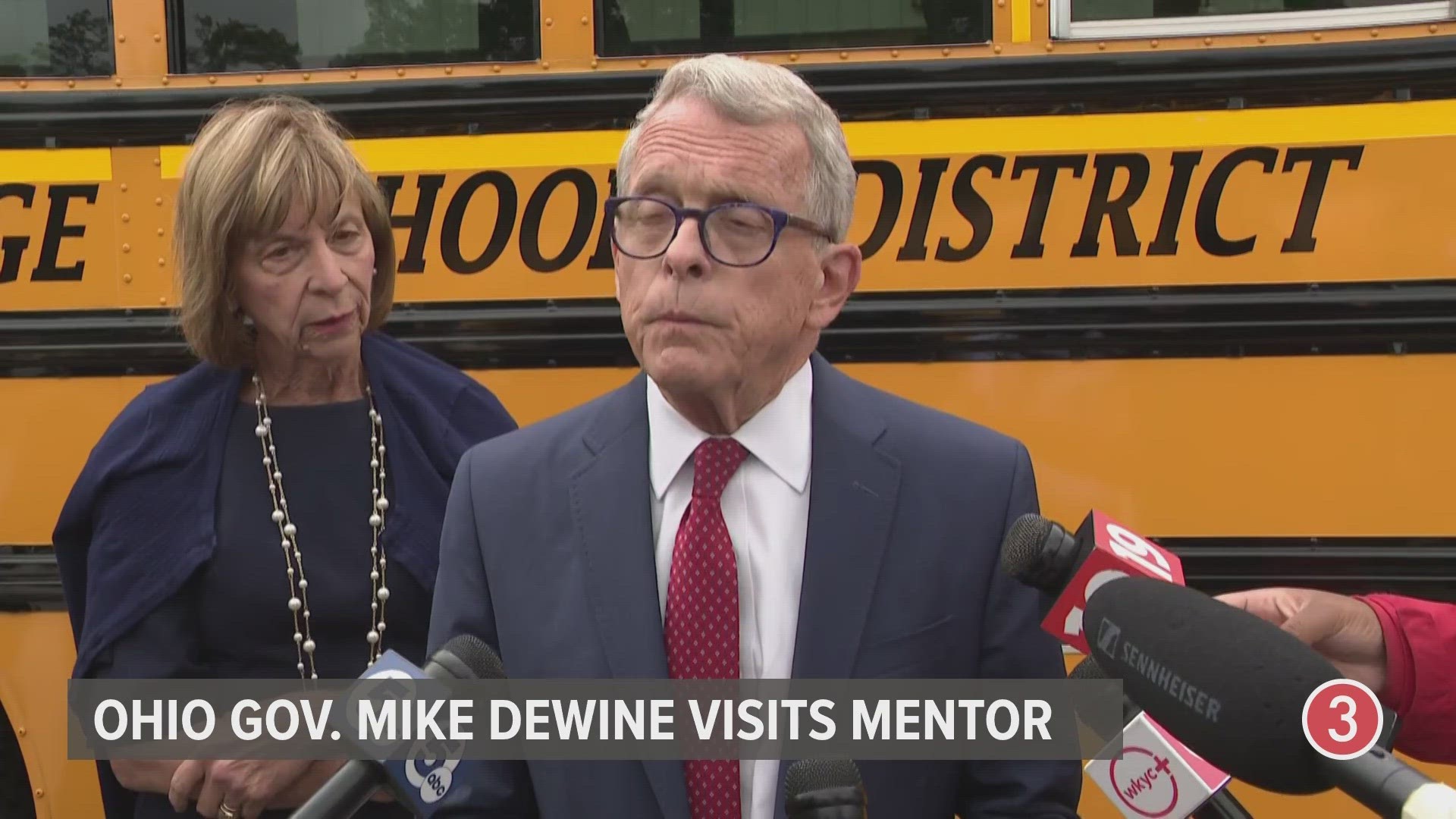 During the visit, DeWine met with officials from the Ohio State Highway Patrol to learn about the inspection process that school buses go through ahead of the school