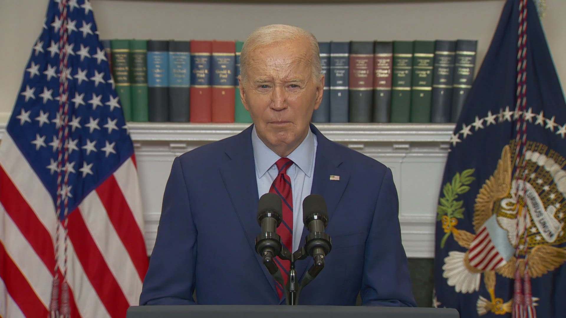 By focusing on a law-and-order message while defending the right to free speech, Biden is grasping for a middle ground on an intensely divisive issue.
