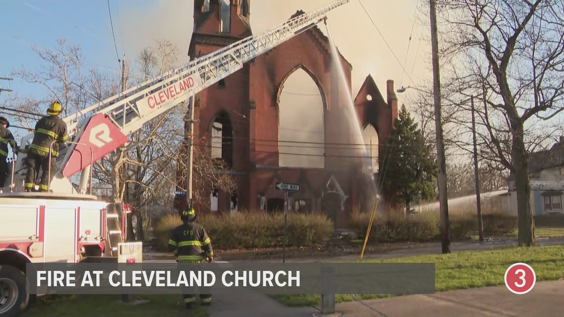 Crews were on scene after a fire at a Cleveland church on Thursday morning.