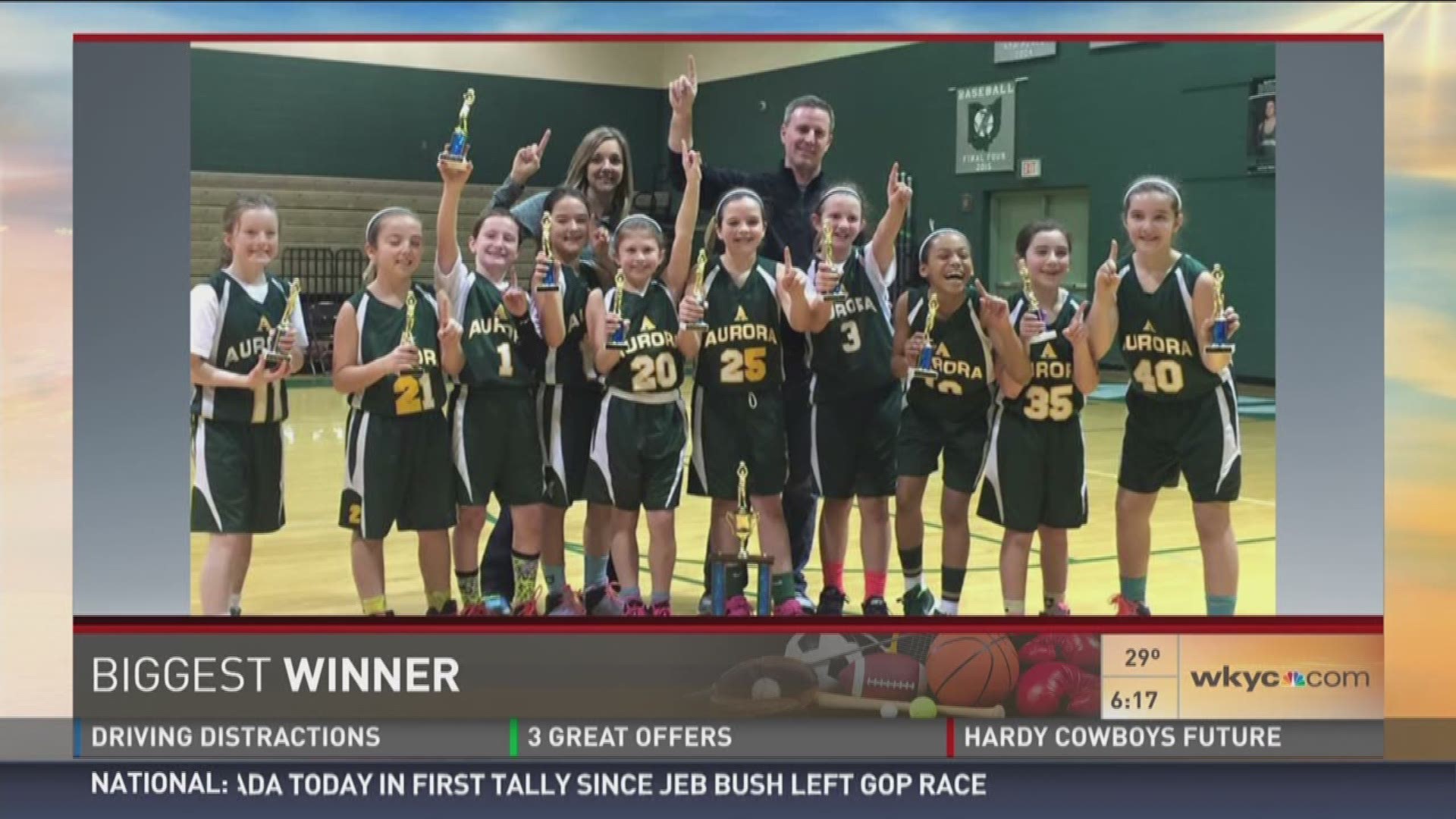 The "biggest winner" in local sports for February 23, 2016 is the Aurora And the 4th Grade Travel Basketball Team.