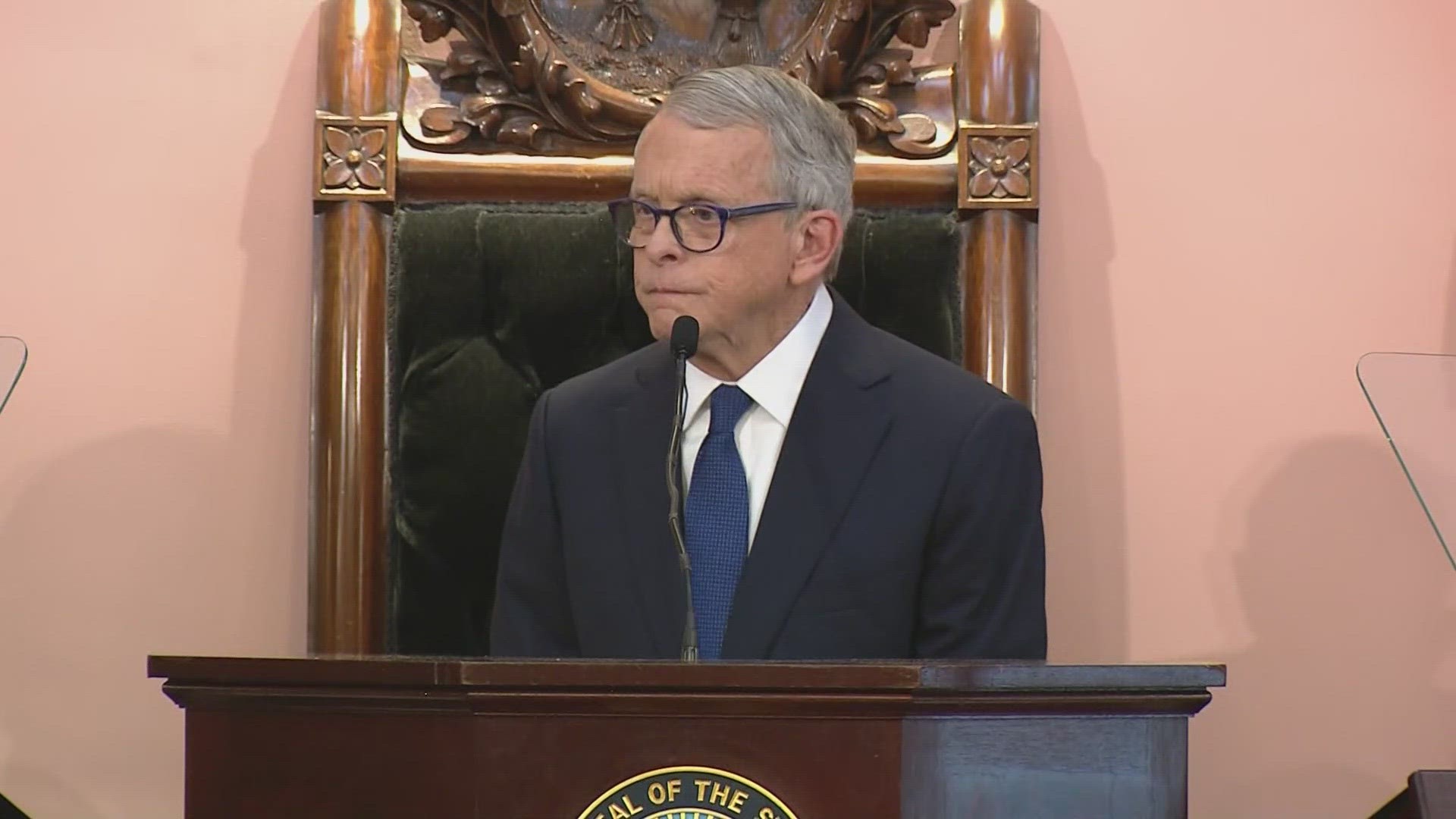 DeWine addressed a joint session of the Ohio General Assembly on Wednesday at the Ohio Statehouse.