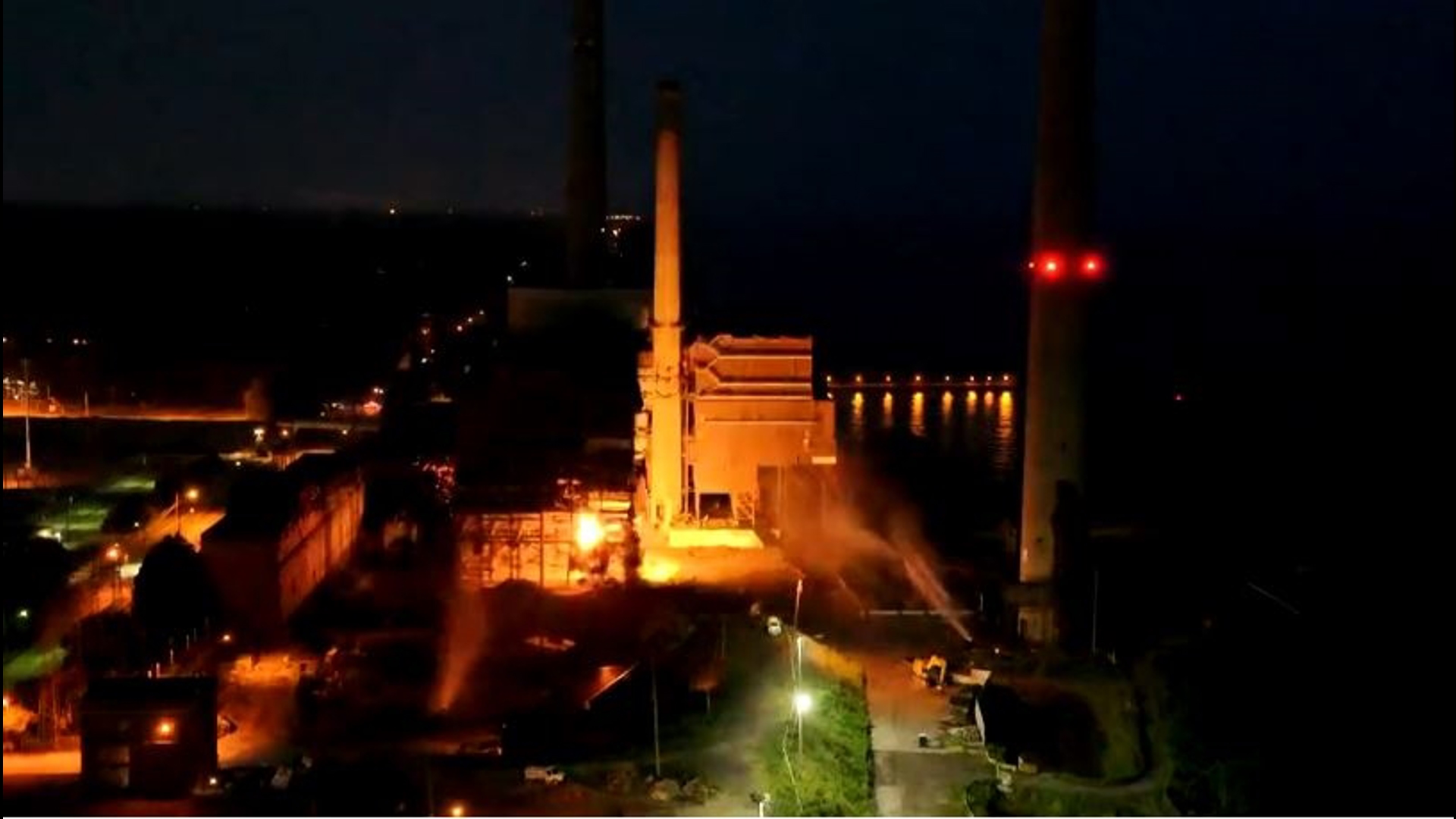 Shortly before sunrise Wednesday, an expected implosion in Avon Lake was done on portions of its historic power plant around 5:40 a.m.