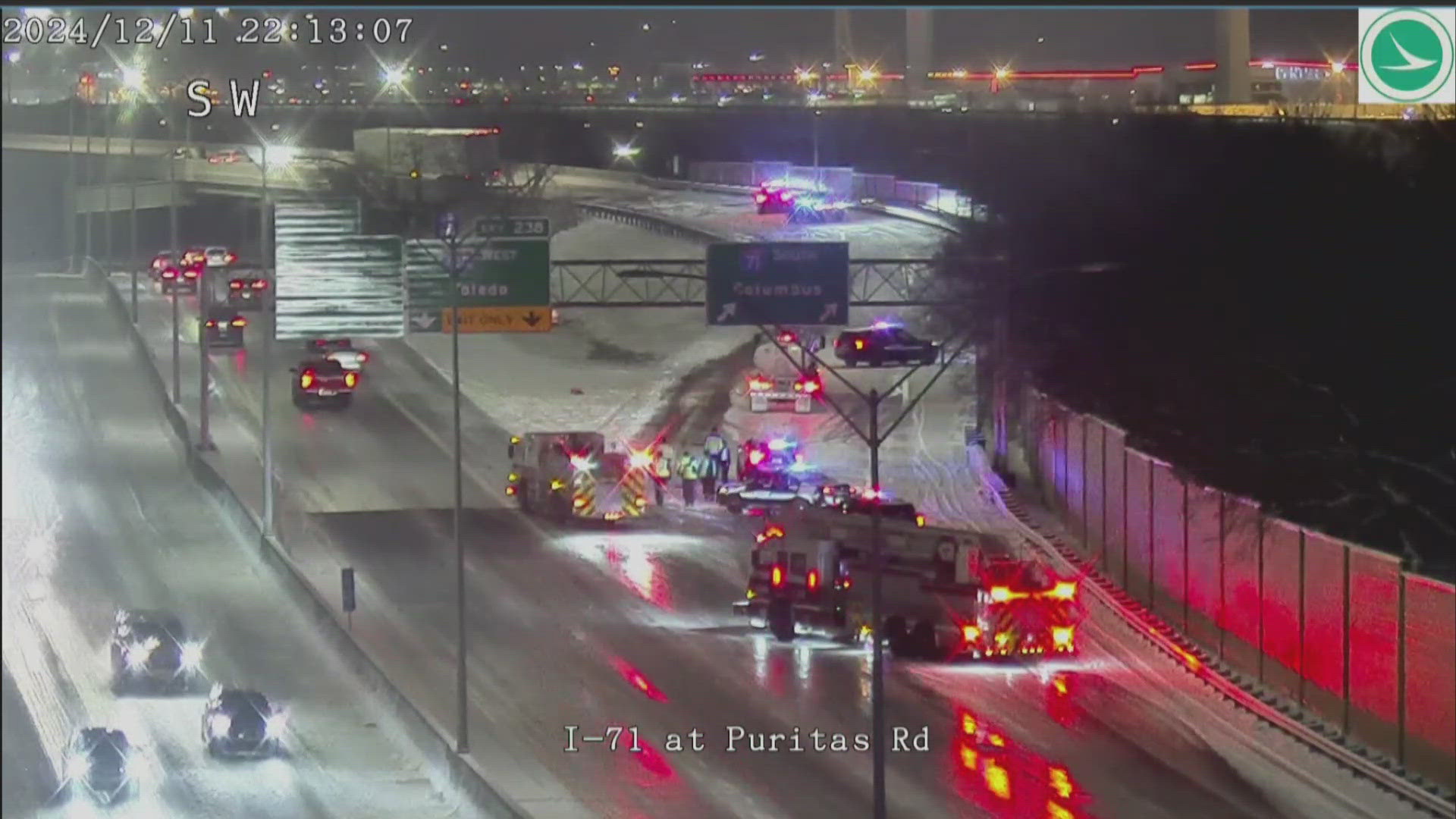 Officials have not released details of the crash, but Ohio Department of Transportation cameras showed multiple vehicles appearing to be involved.