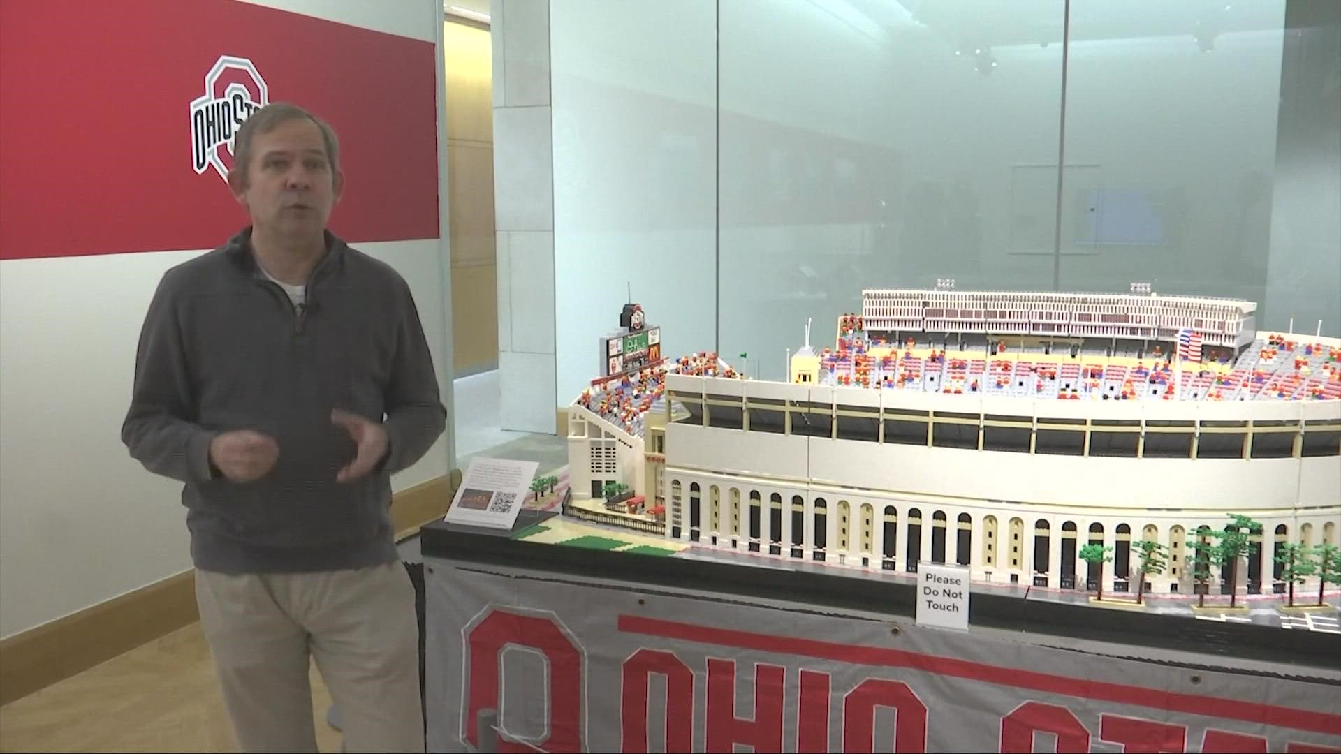 An Ohio State University professor has built a LEGO replica of The Shoe ahead of OSU's football game against Michigan.