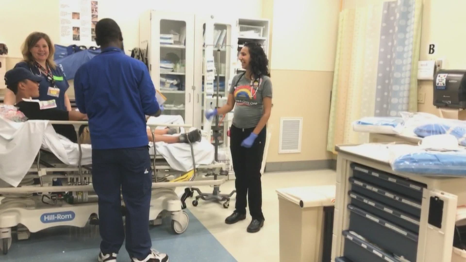University Hospitals practiced a mock emergency drill June 12. Pretend patients of varying ages, injuries and illnesses came through the hospital to test its staff.