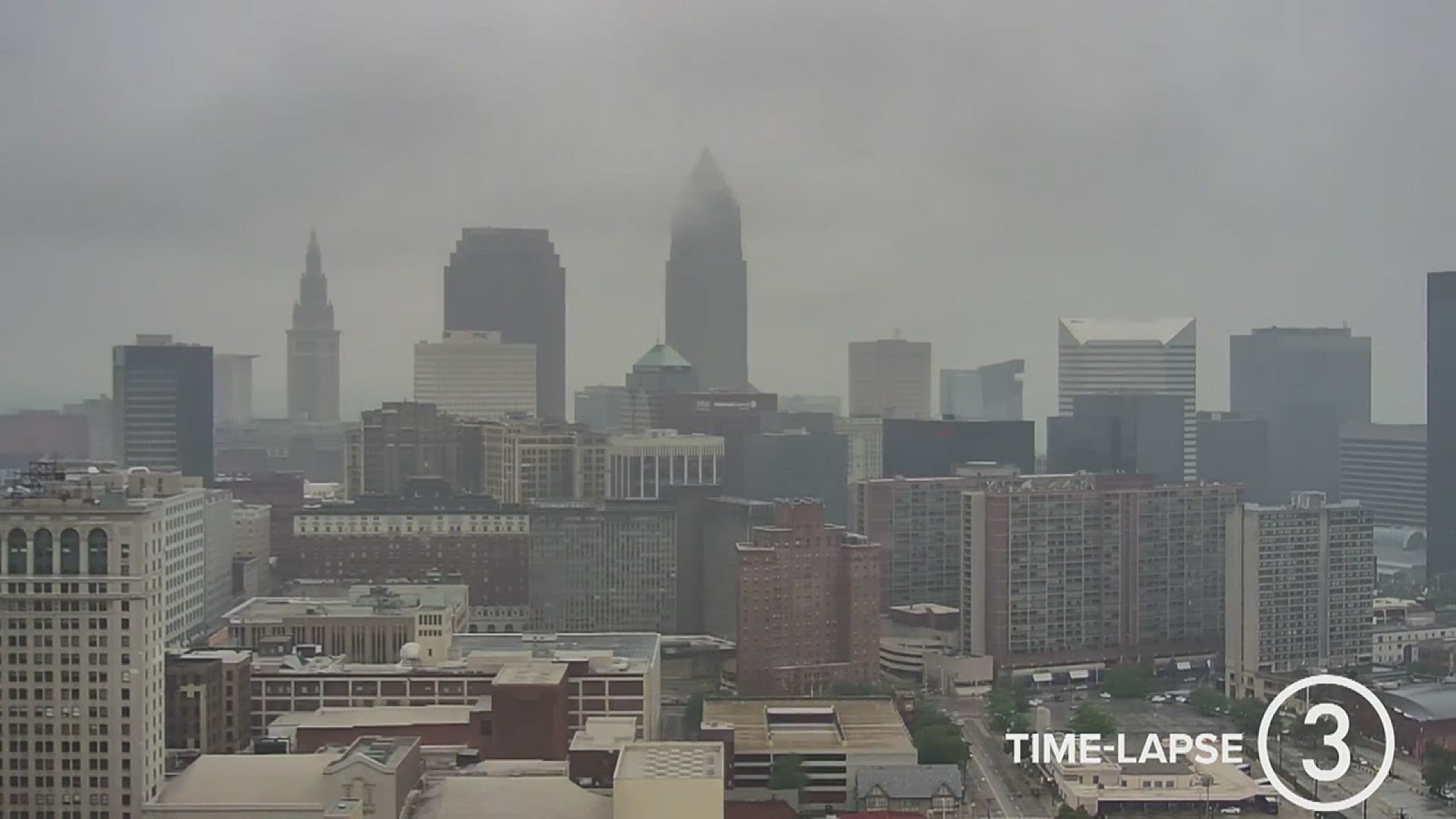 Check out our Sunday weather time-lapse from the WKYC Studios CSU Cam... Lots of rain, but a few rays of sunshine in there too later in the day. #3weather